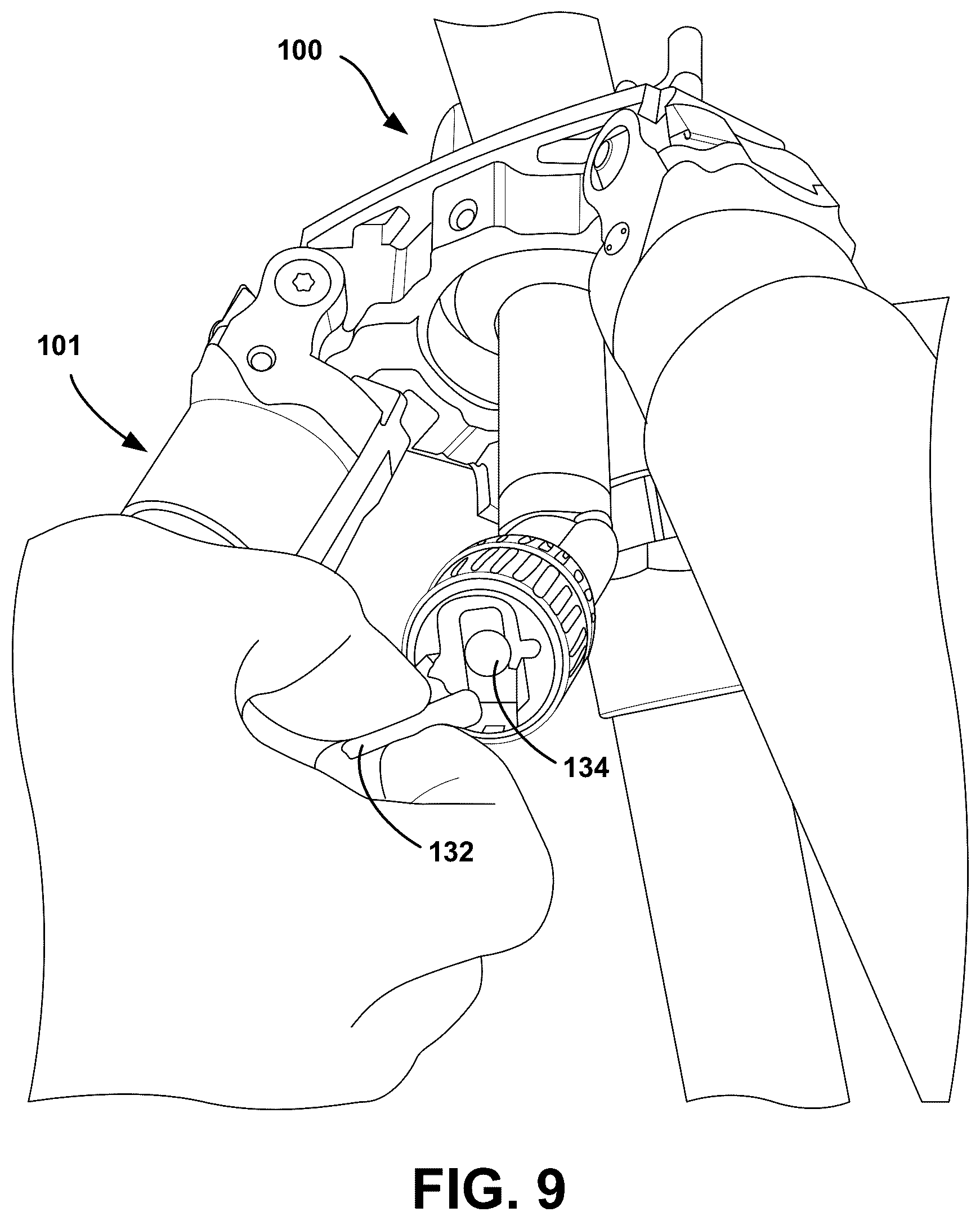 Patent US12297953 Figure 9 – Adjustable clamping device and leveling base with multidirectional adjustment