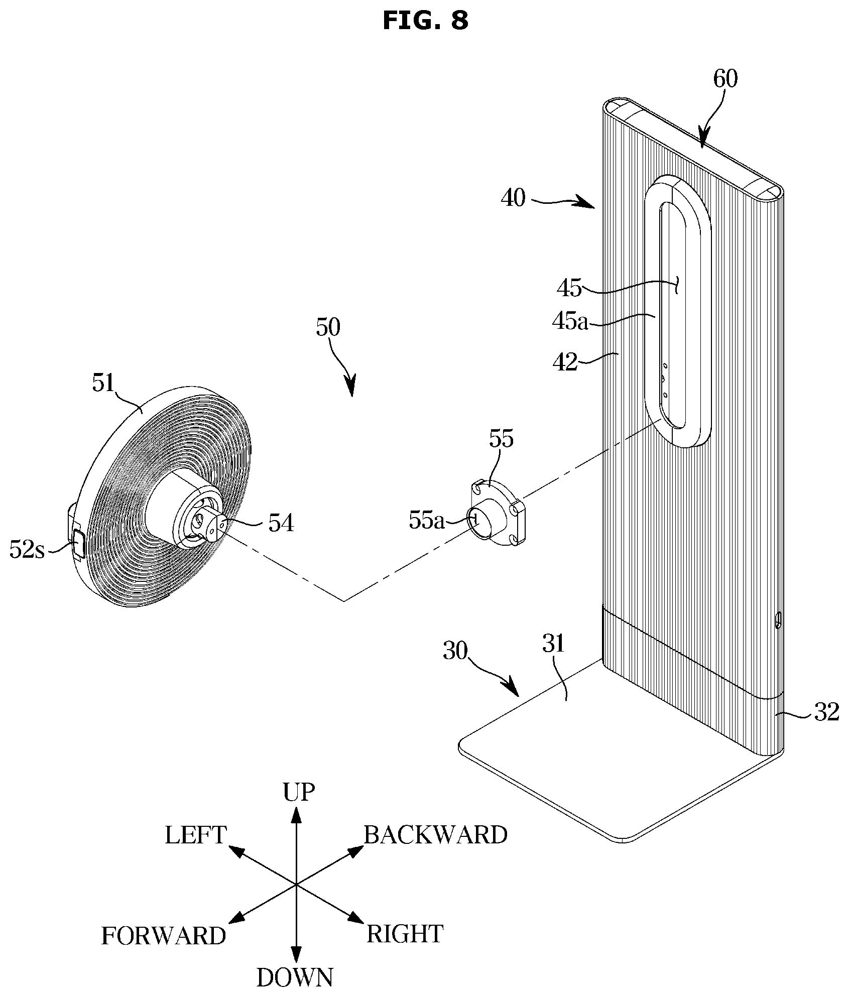 Patent US12297954 Figure 8 – Display stand and display apparatus including the same