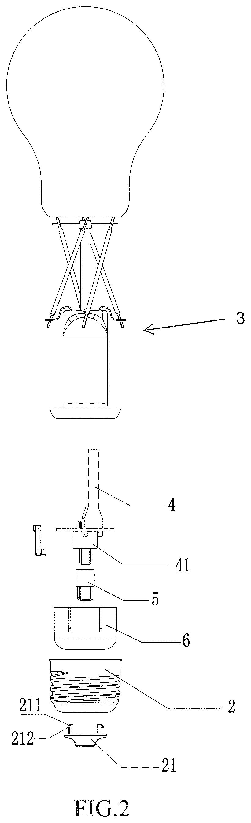 Patent US12297967 Figure 2 – LED lamp with rotatable lamp holder for adjusting color temperature