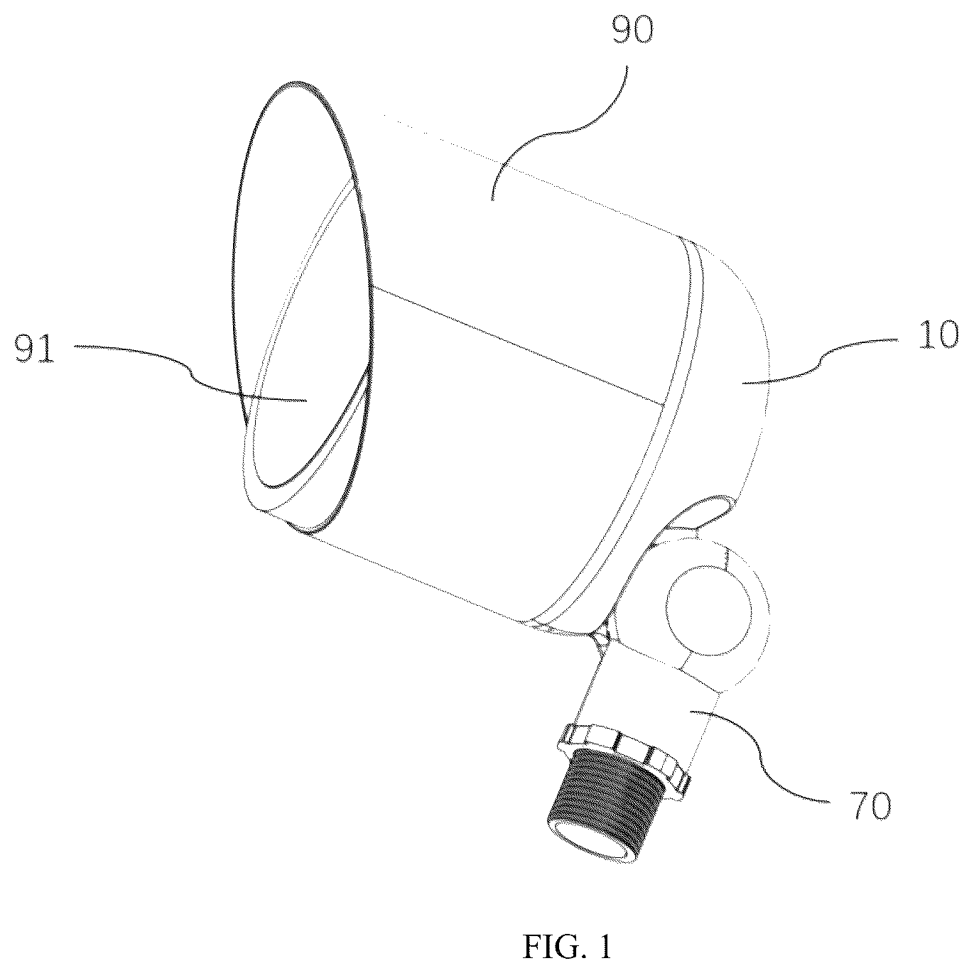 Patent US12297978 Figure 1 – Multi-angle adjustable spot-flood light