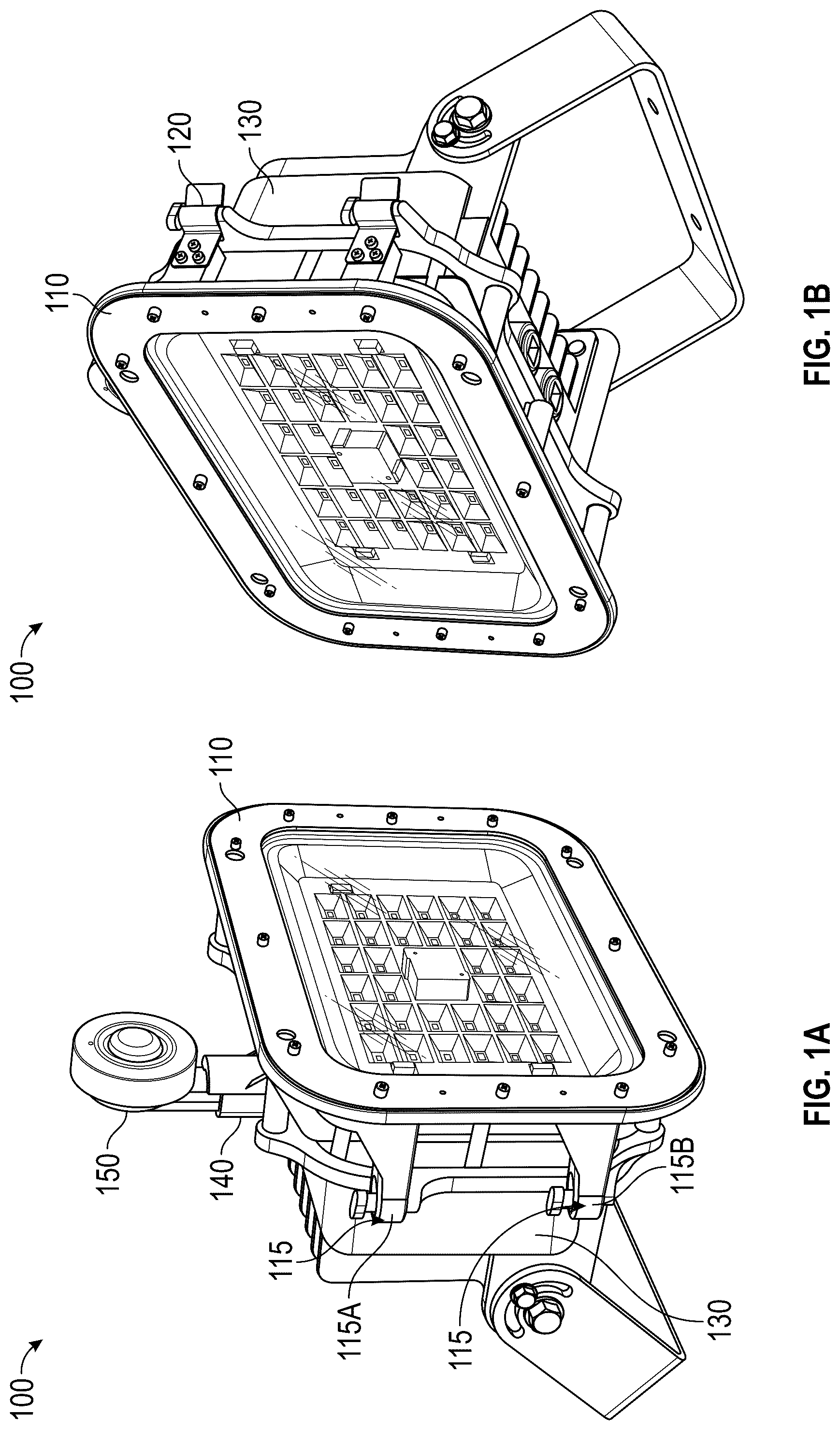 Patent US12297979 Figure 1 – Replaceable and reversible light engine with positive locking and safety stopper