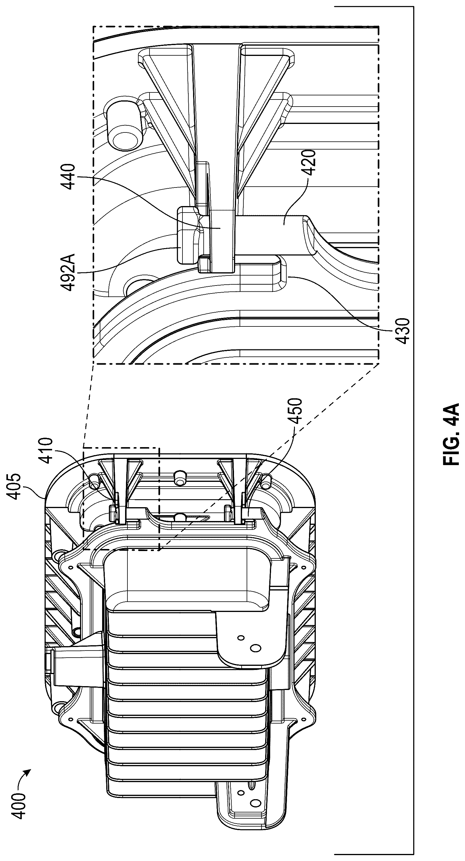 Patent US12297979 Figure 5 – Replaceable and reversible light engine with positive locking and safety stopper