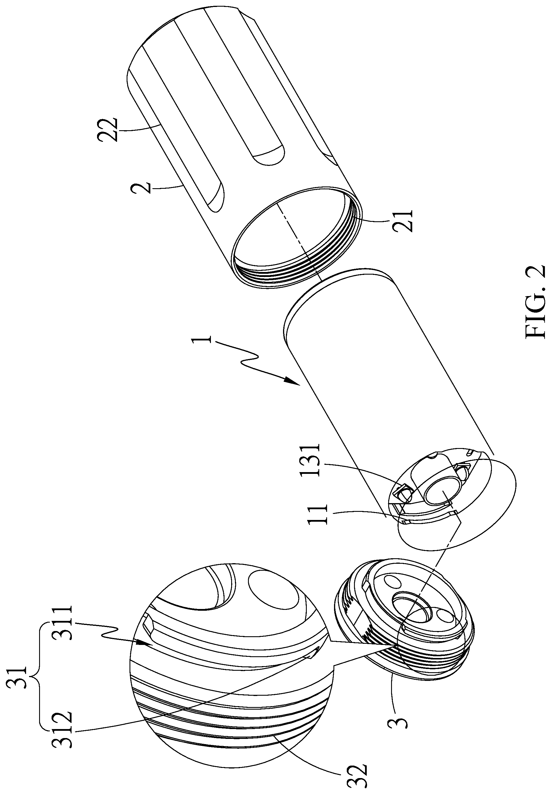 Patent US12297982 Figure 2 – Illuminator accessory exchange structure