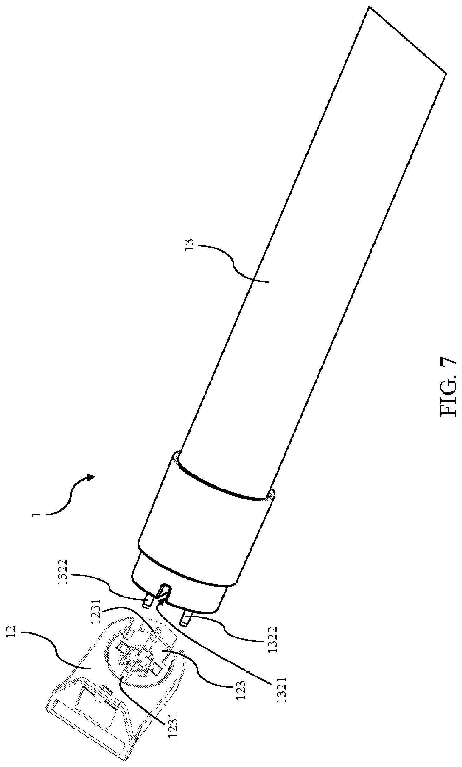 Patent US12297983 Figure 7 – Holder, light tube, lighting device having a mistake-proof structure, installation method and modifying method thereof