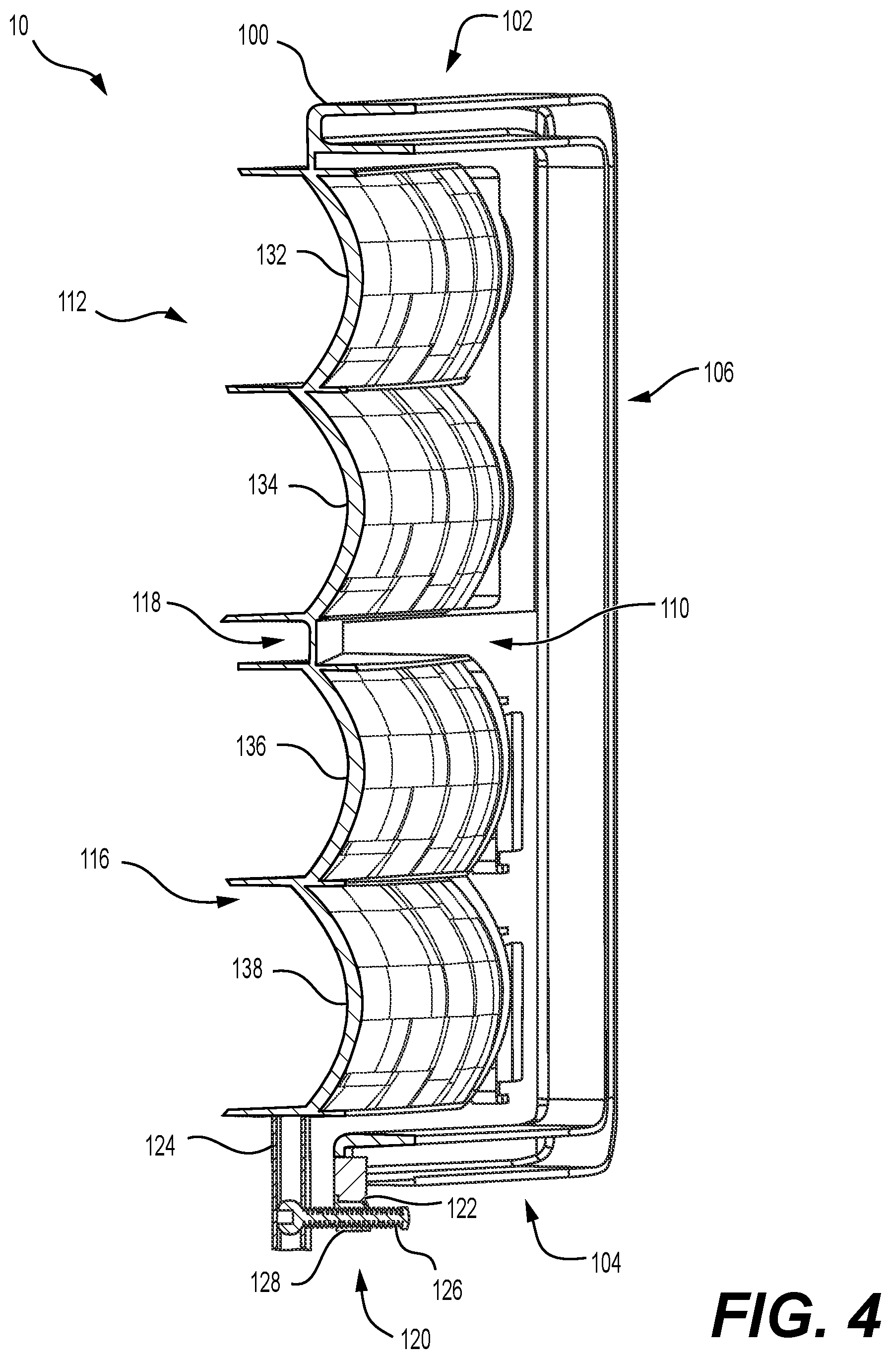Patent US12297984 Figure 4 – Lighting apparatus with adjustability between two lighting structures and method of use