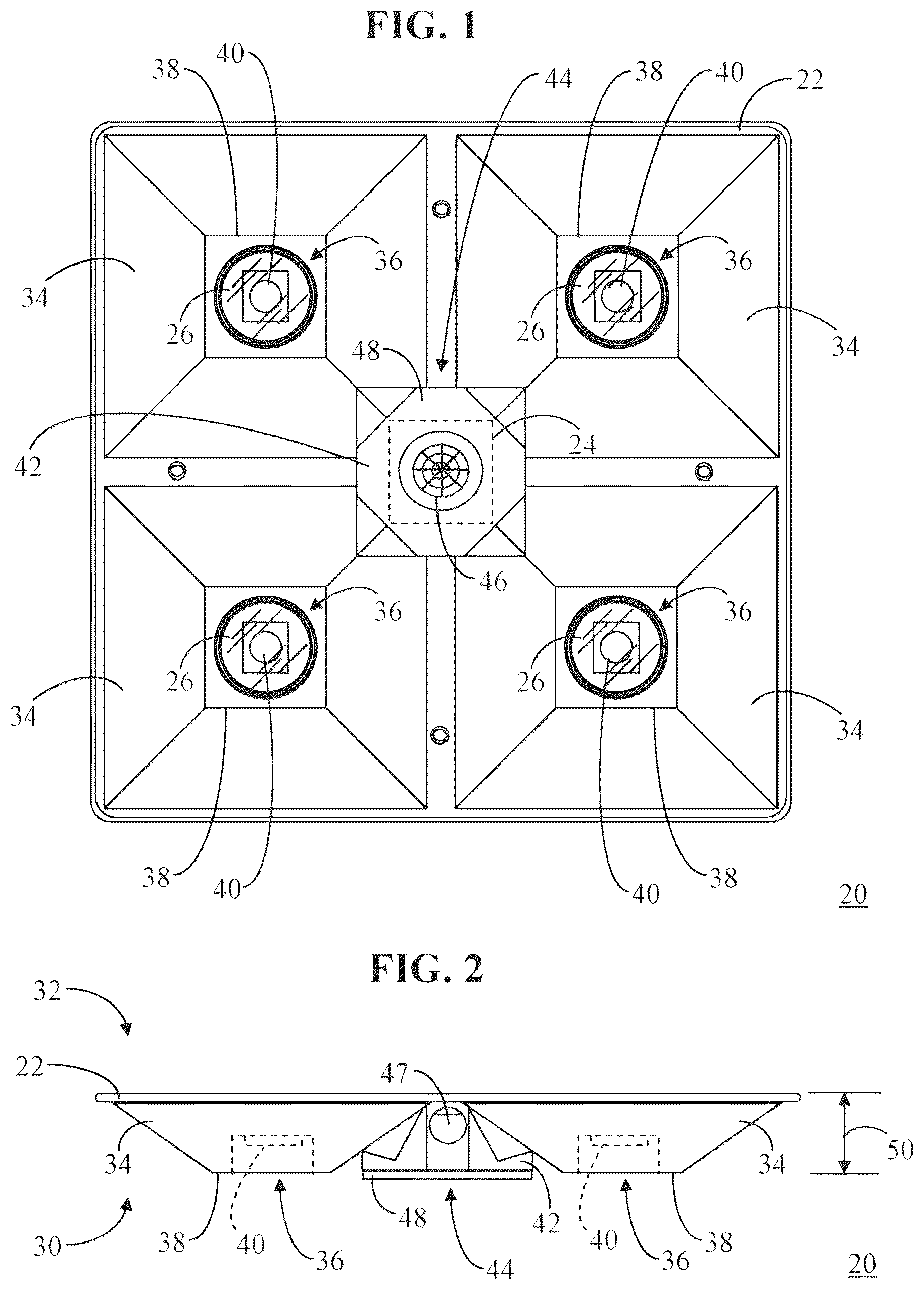 Patent US12297985 Figure 1 – Surface mounted light fixture and heat dissipating structure for same