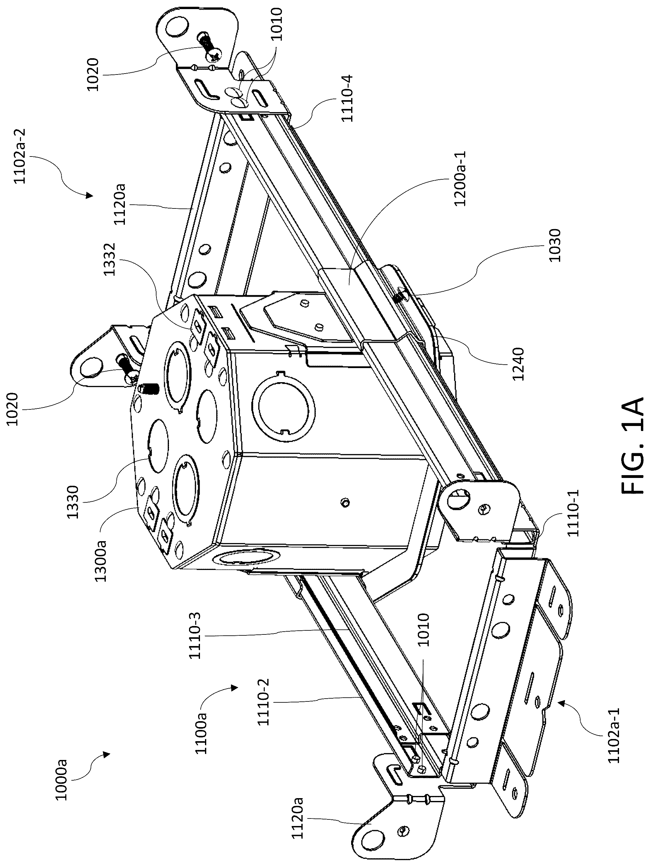 Patent US12297986 Figure 1 – Bar hanger assembly with crossmembers and housing assemblies using same