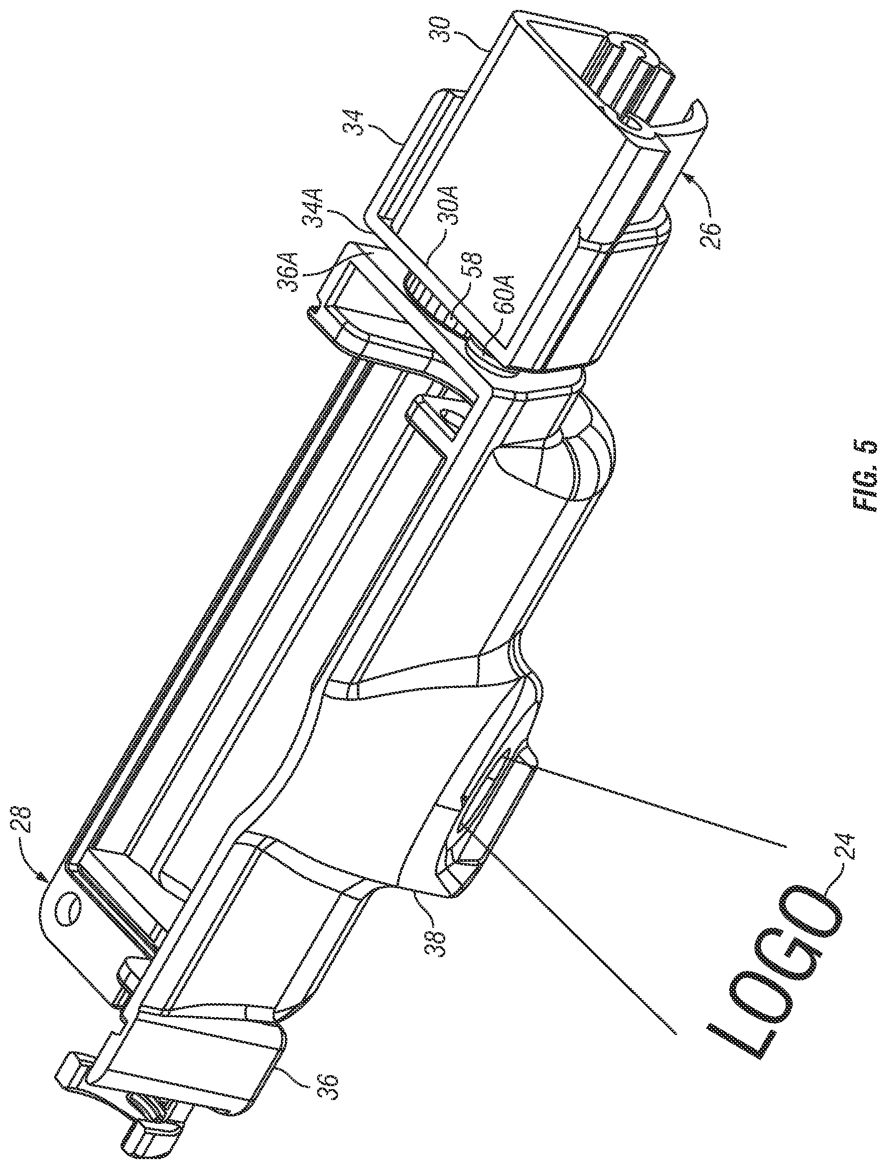 Patent US12297988 Figure 5 – Vehicle light assembly with light bar and rotatable projector