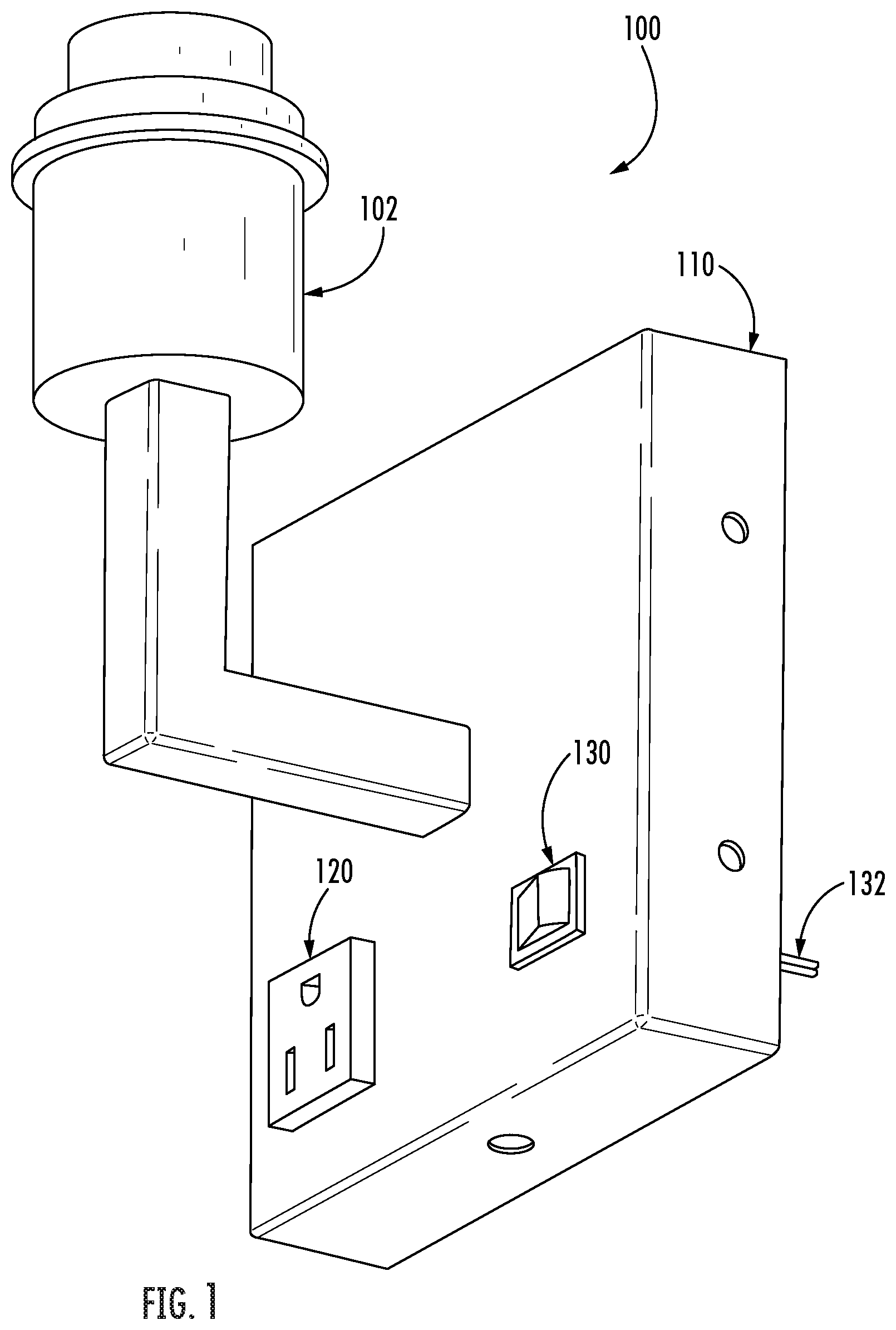 Patent US12297989 Figure 1 – Lighting fixture for hospitality applications