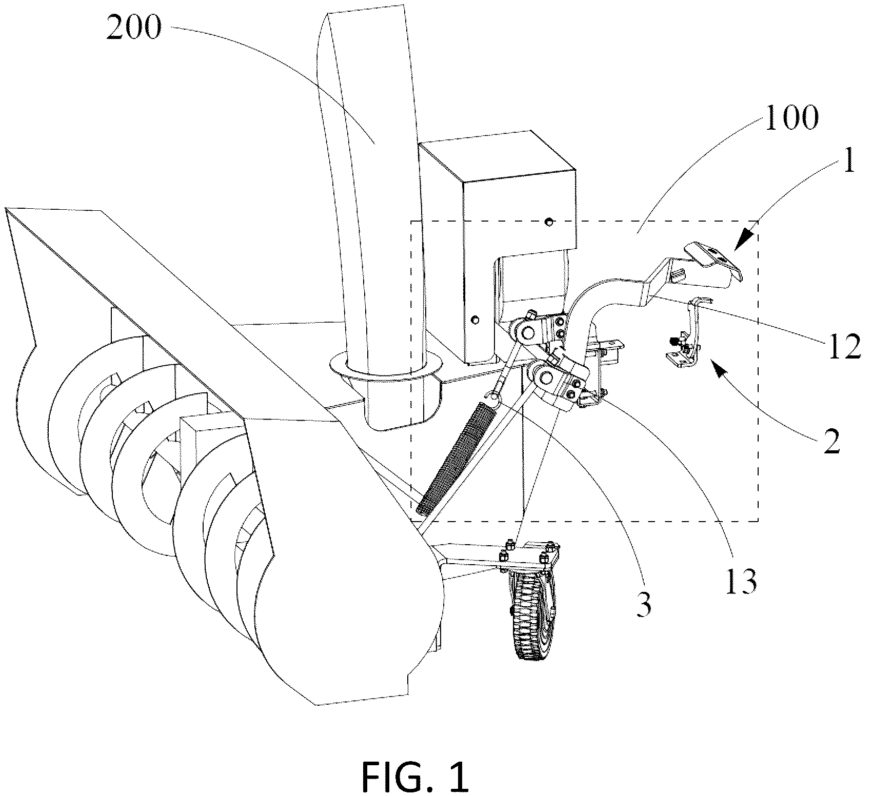 Patent US12302770 Figure 1 – Garden tool system, garden tool and adjusting device thereof