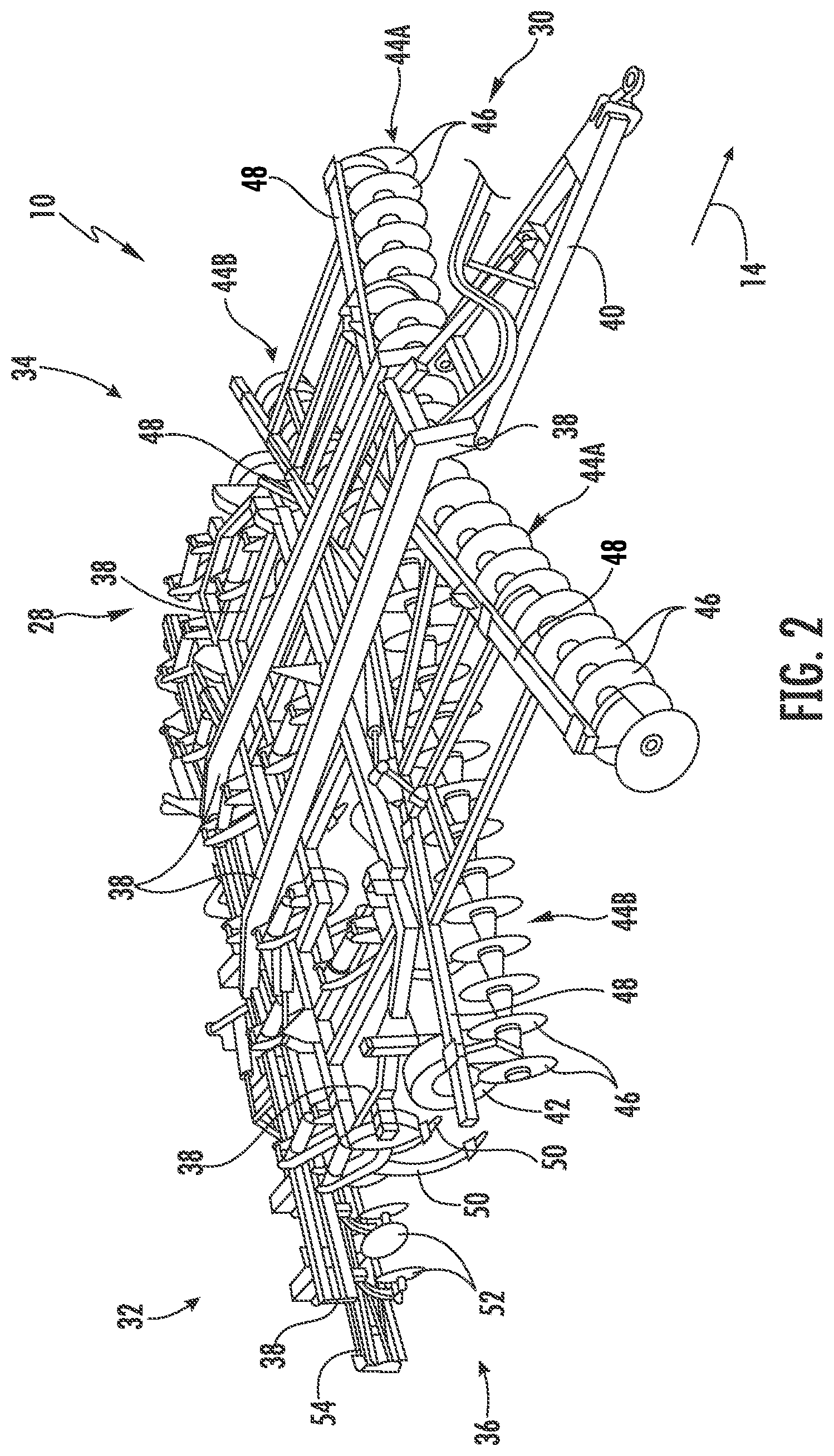 Patent US12302771 Figure 2 – Systems and methods for detecting material accumulation relative to disk gang assemblies of agricultural implements