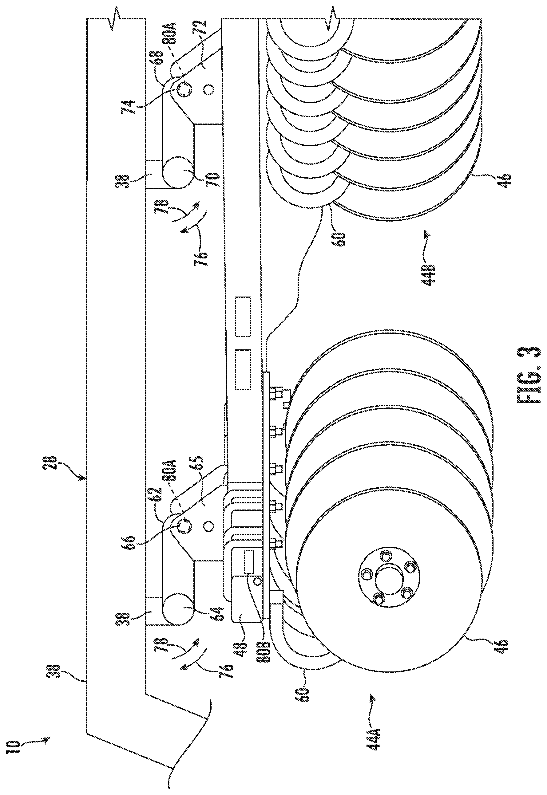 Patent US12302771 Figure 3 – Systems and methods for detecting material accumulation relative to disk gang assemblies of agricultural implements
