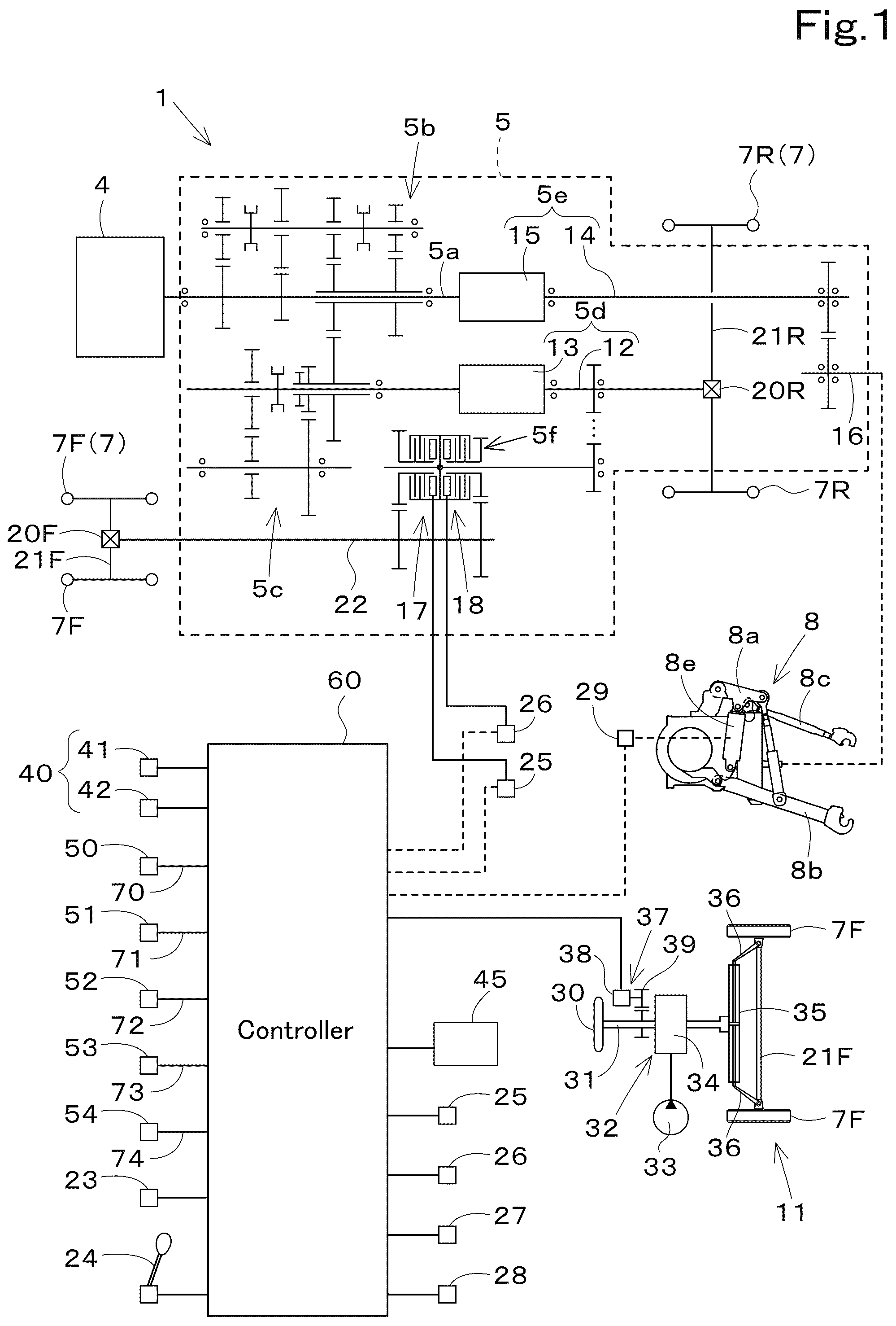Patent US12302772 Figure 1 – Working vehicle