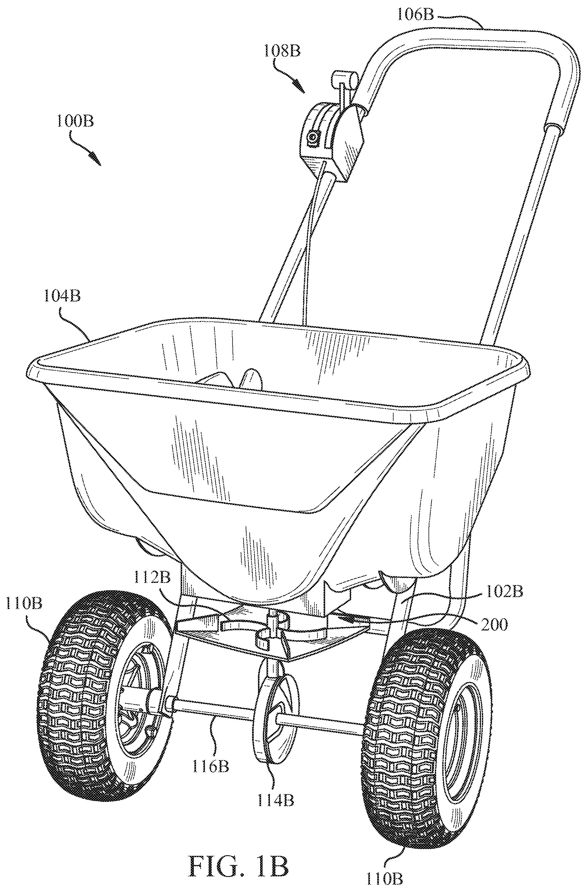 Patent US12302779 Figure 2 – Adaptable walk behind spreader