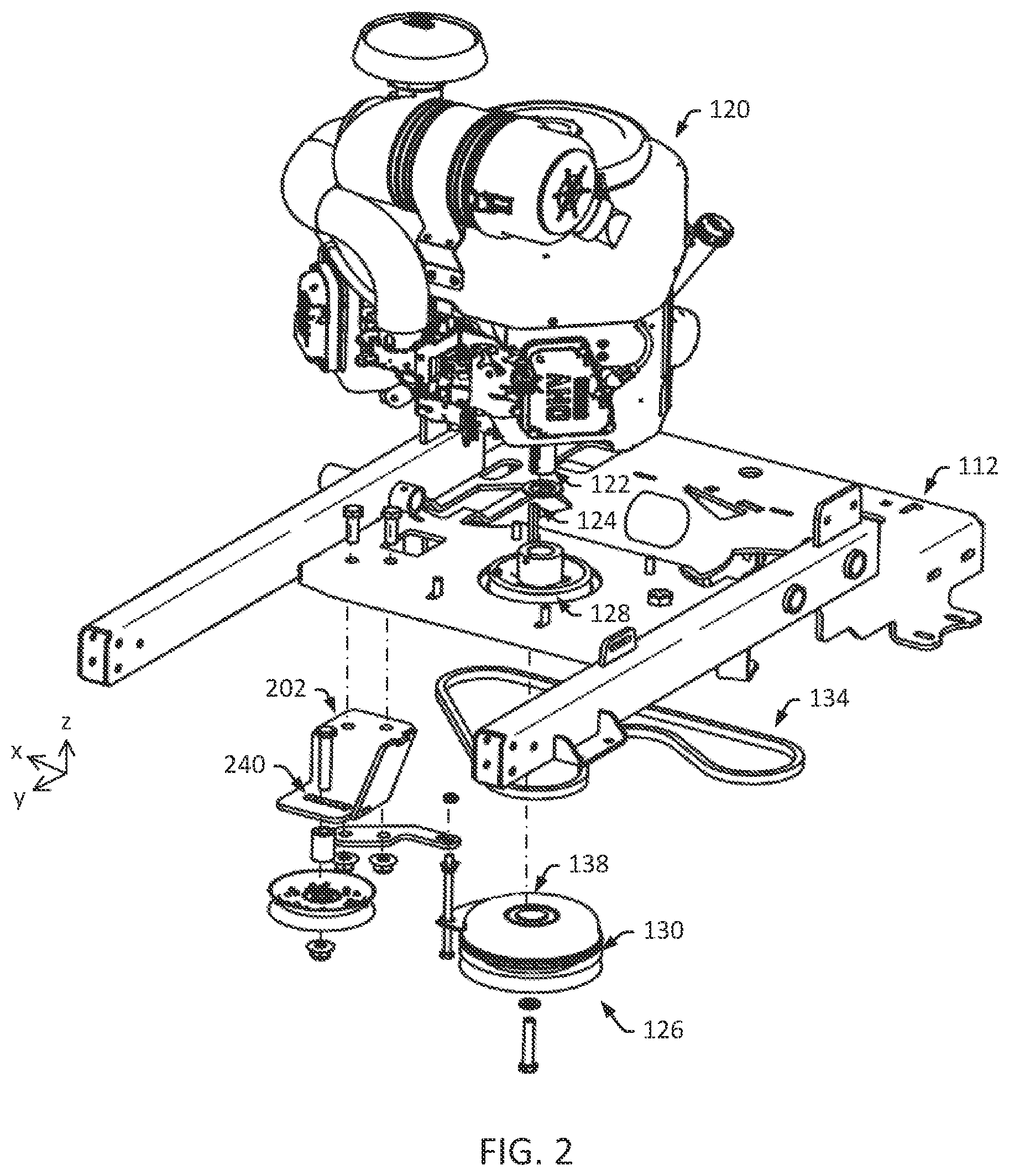 Patent US12302784 Figure 2 – Stand-on mower intermediate pulley system