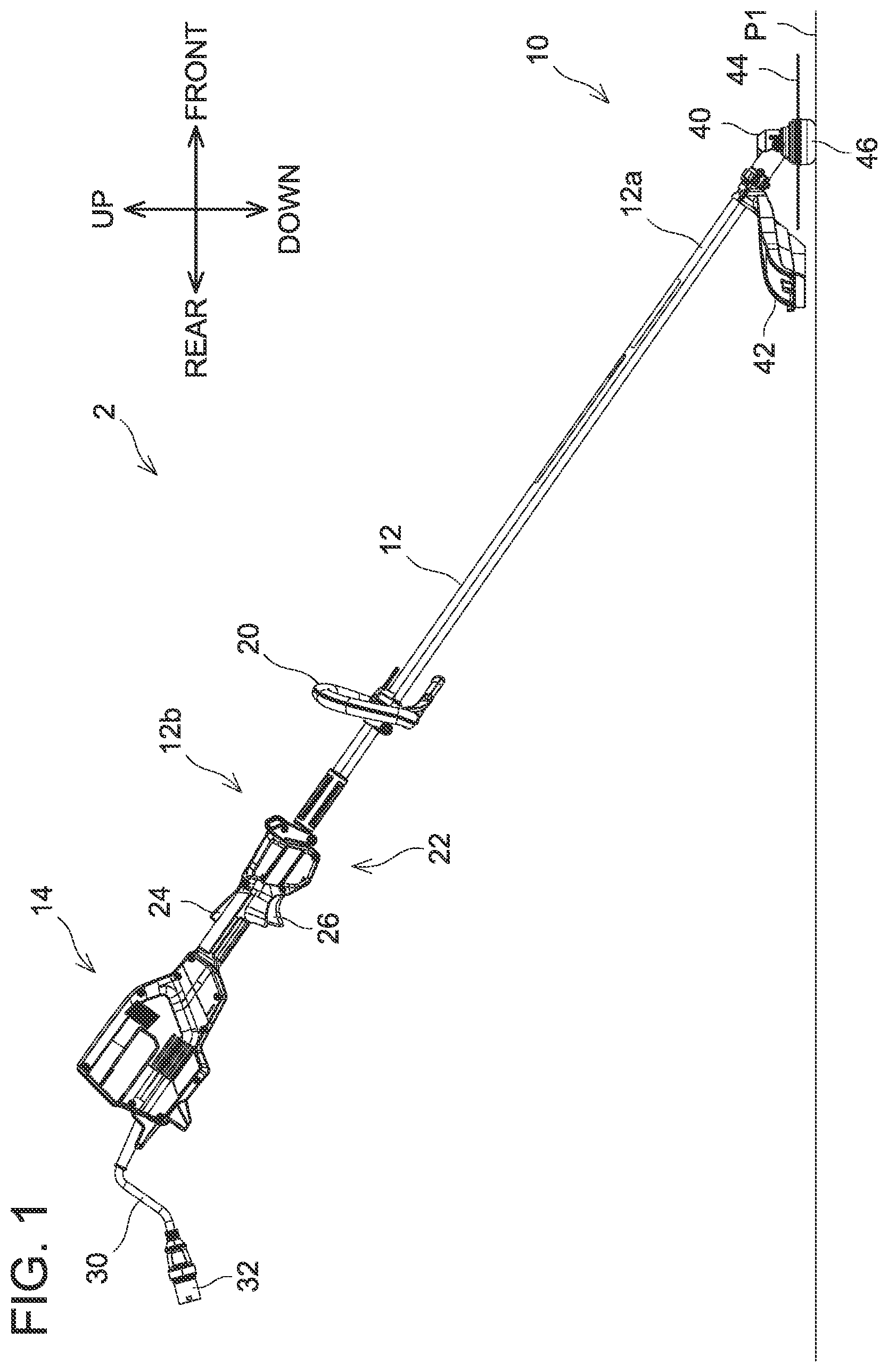 Patent US12302786 Figure 1 – Grounding body and grass cutter comprising grounding body