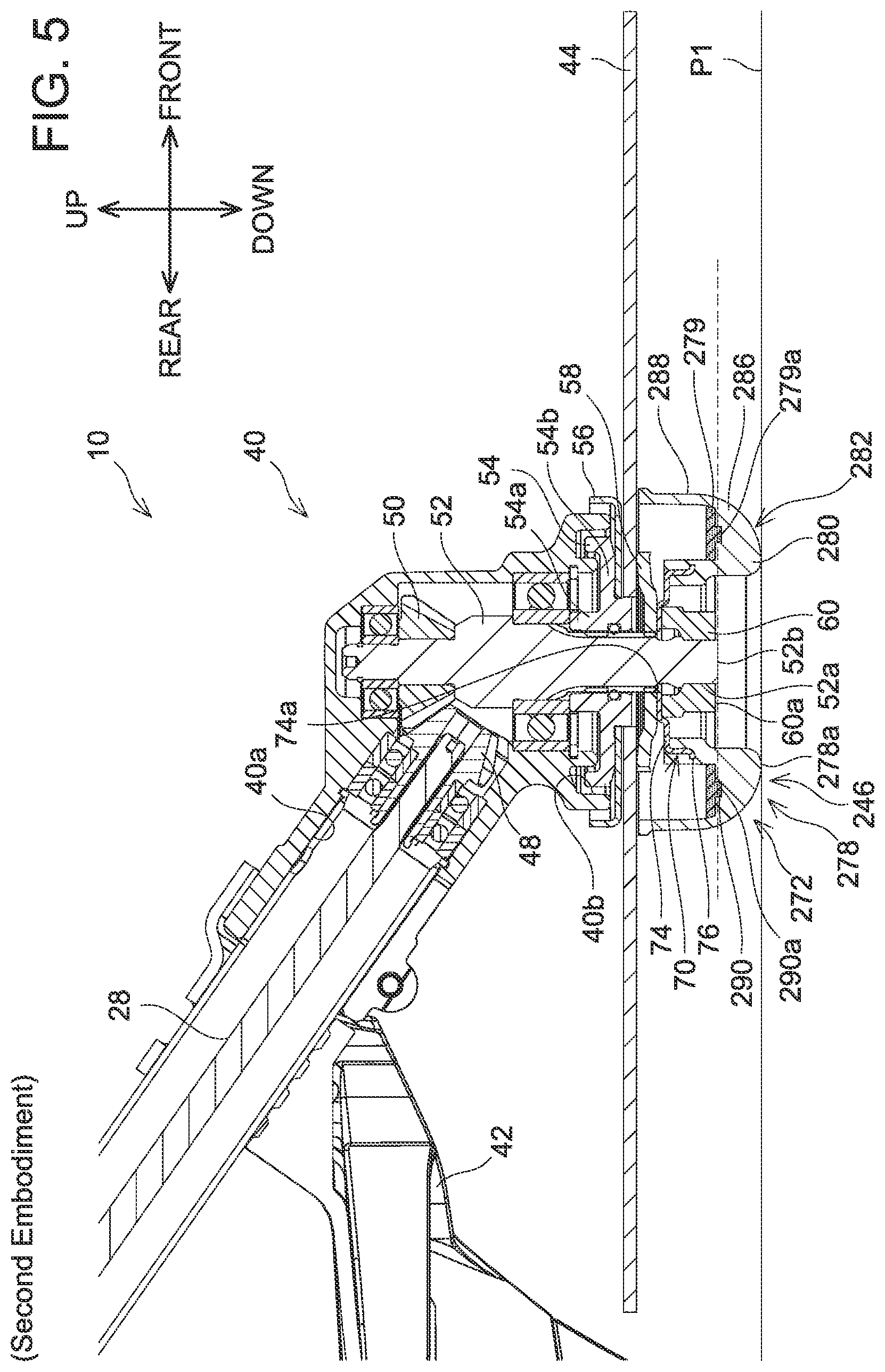 Patent US12302786 Figure 5 – Grounding body and grass cutter comprising grounding body
