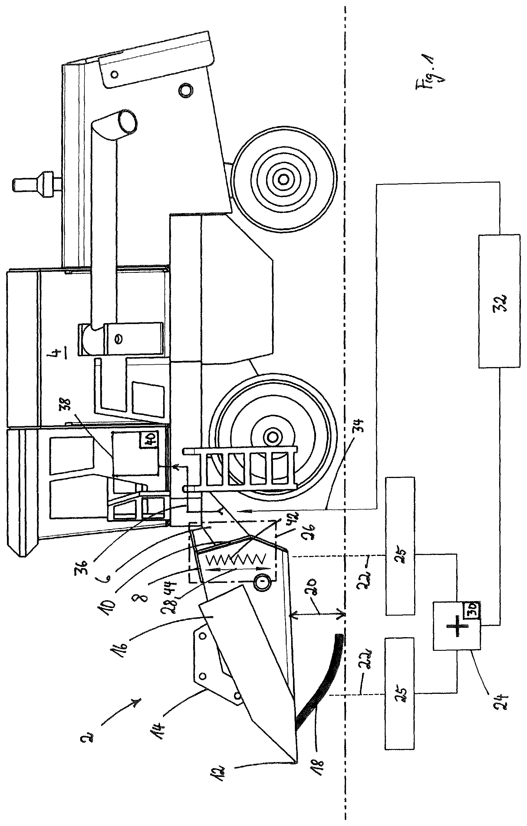 Patent US12302790 Figure 1 – Cutting unit having sensors for height control