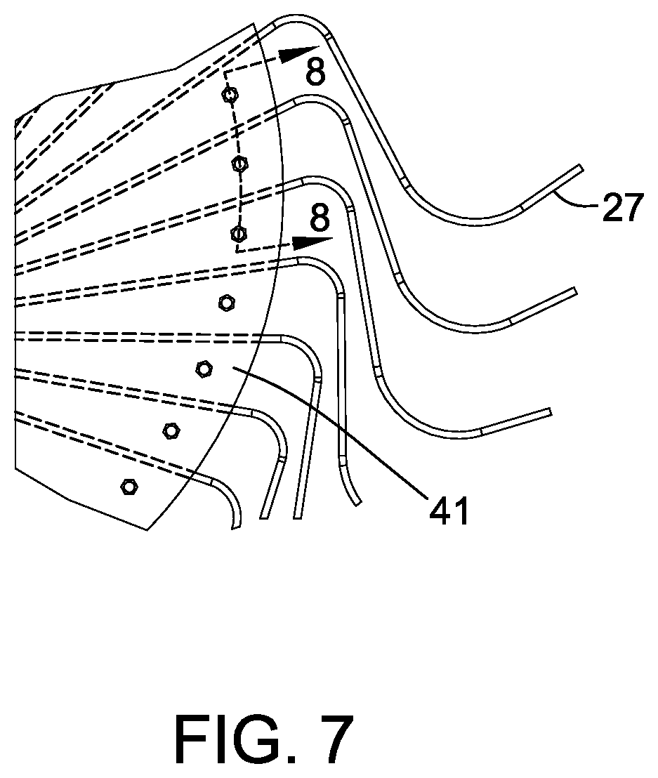 Patent US12302794 Figure 7 – Rake wheels for gathering crop material