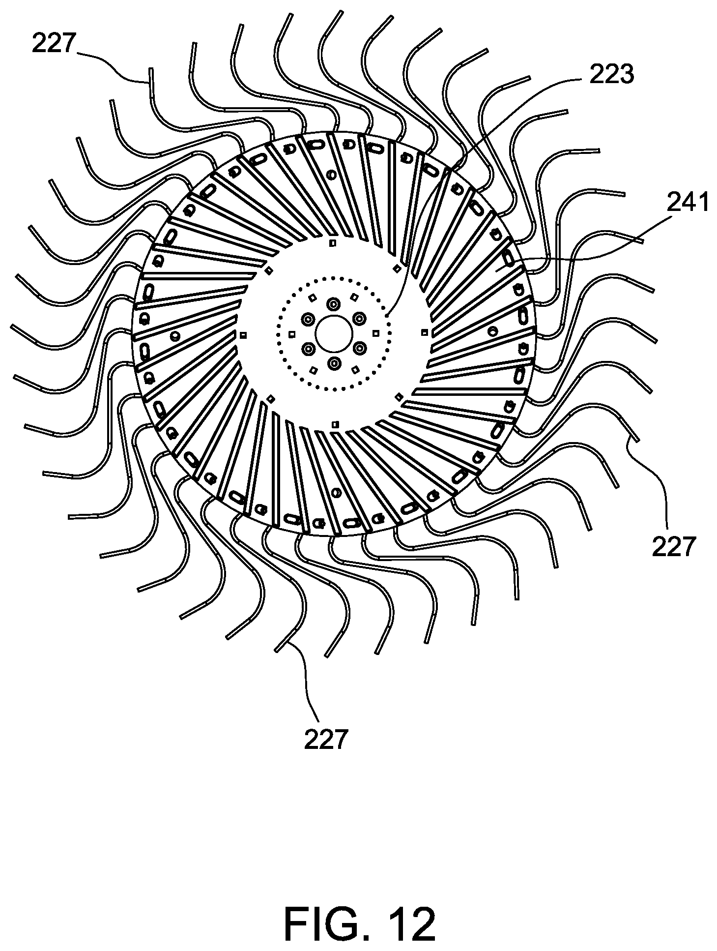 Patent US12302794 Figure 12 – Rake wheels for gathering crop material