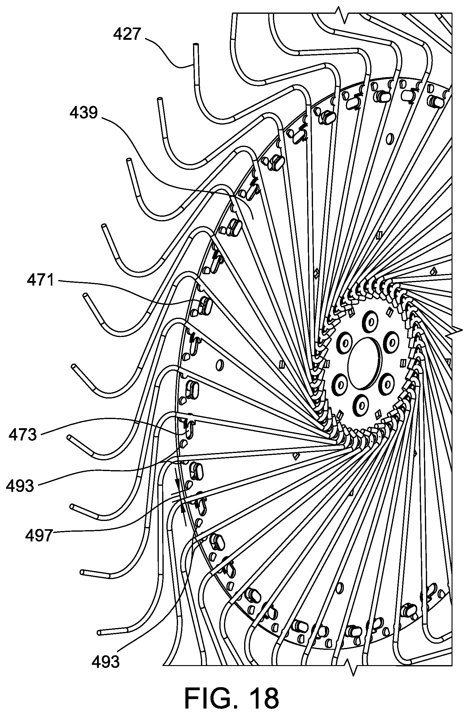 Patent US12302794 Figure 18 – Rake wheels for gathering crop material