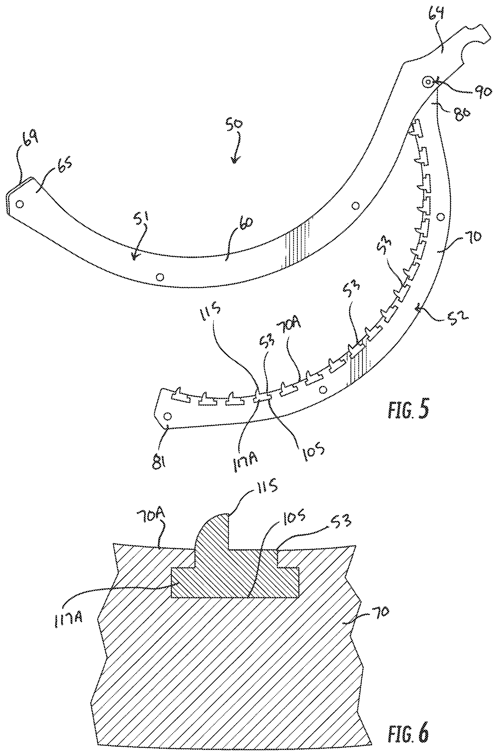 Patent US12302795 Figure 5 – Threshing beds and concave for an agricultural combine formed therewith