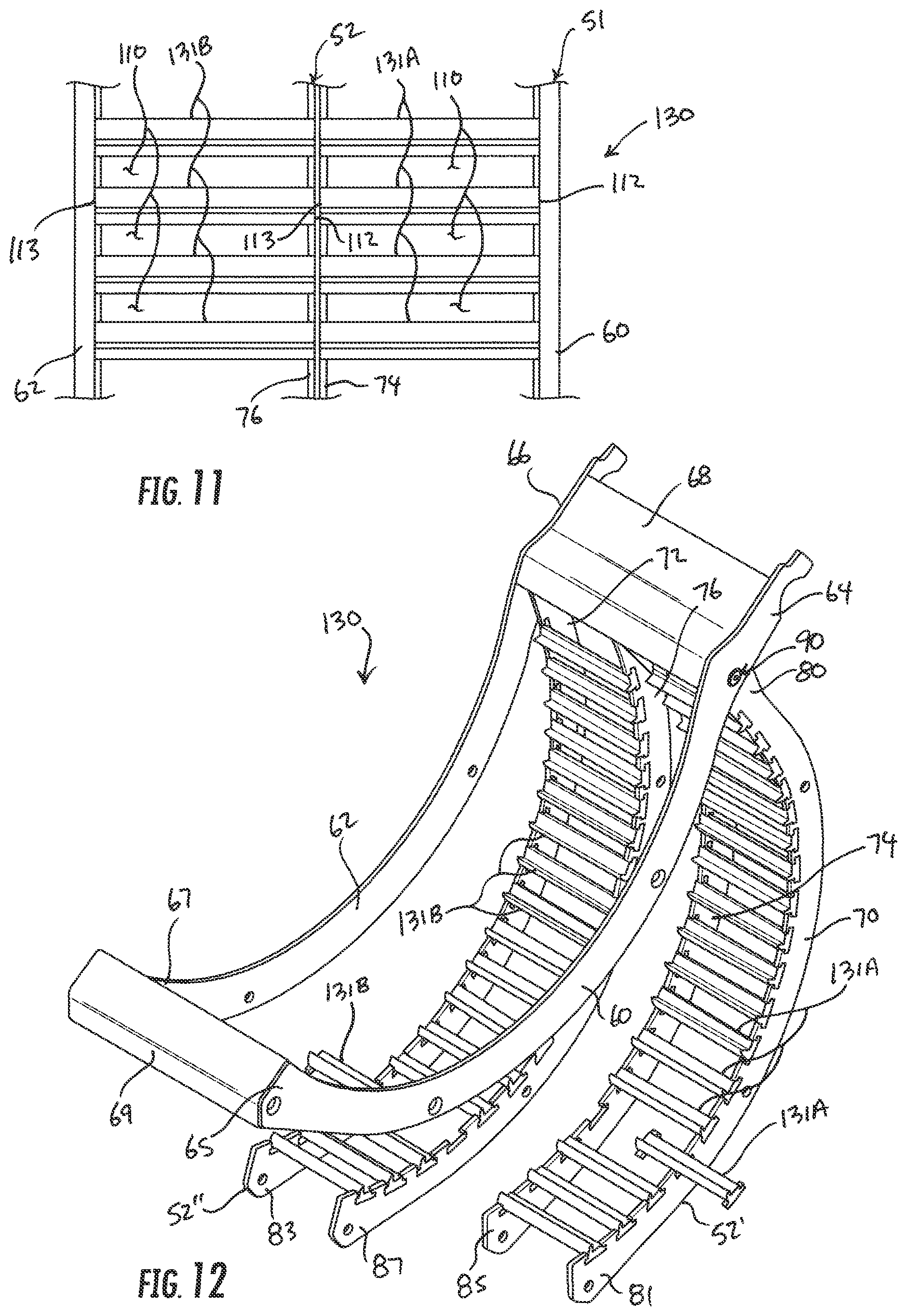 Patent US12302795 Figure 9 – Threshing beds and concave for an agricultural combine formed therewith