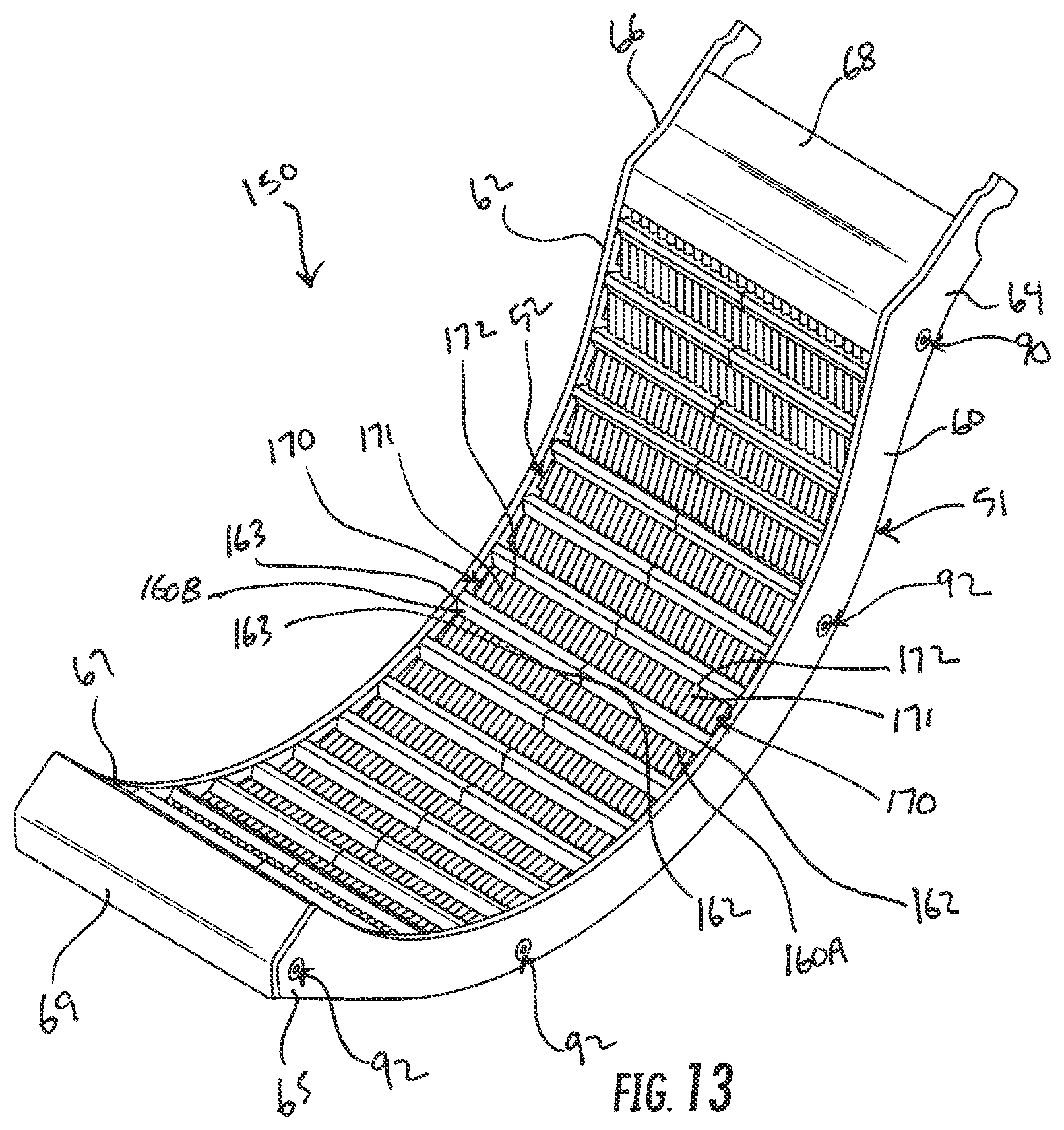Patent US12302795 Figure 10 – Threshing beds and concave for an agricultural combine formed therewith