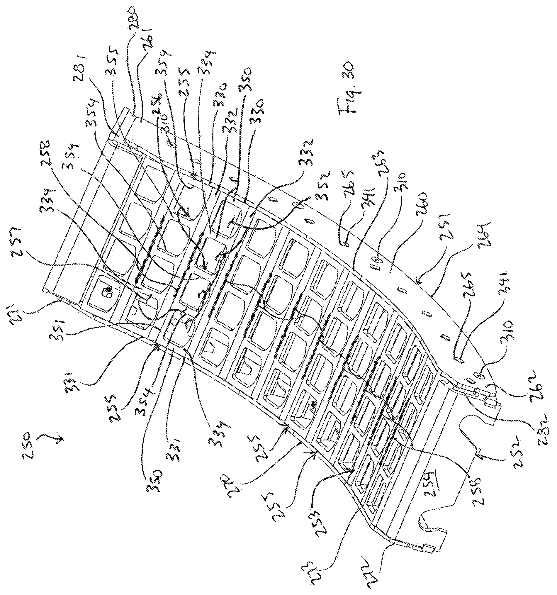 Patent US12302795 Figure 18 – Threshing beds and concave for an agricultural combine formed therewith
