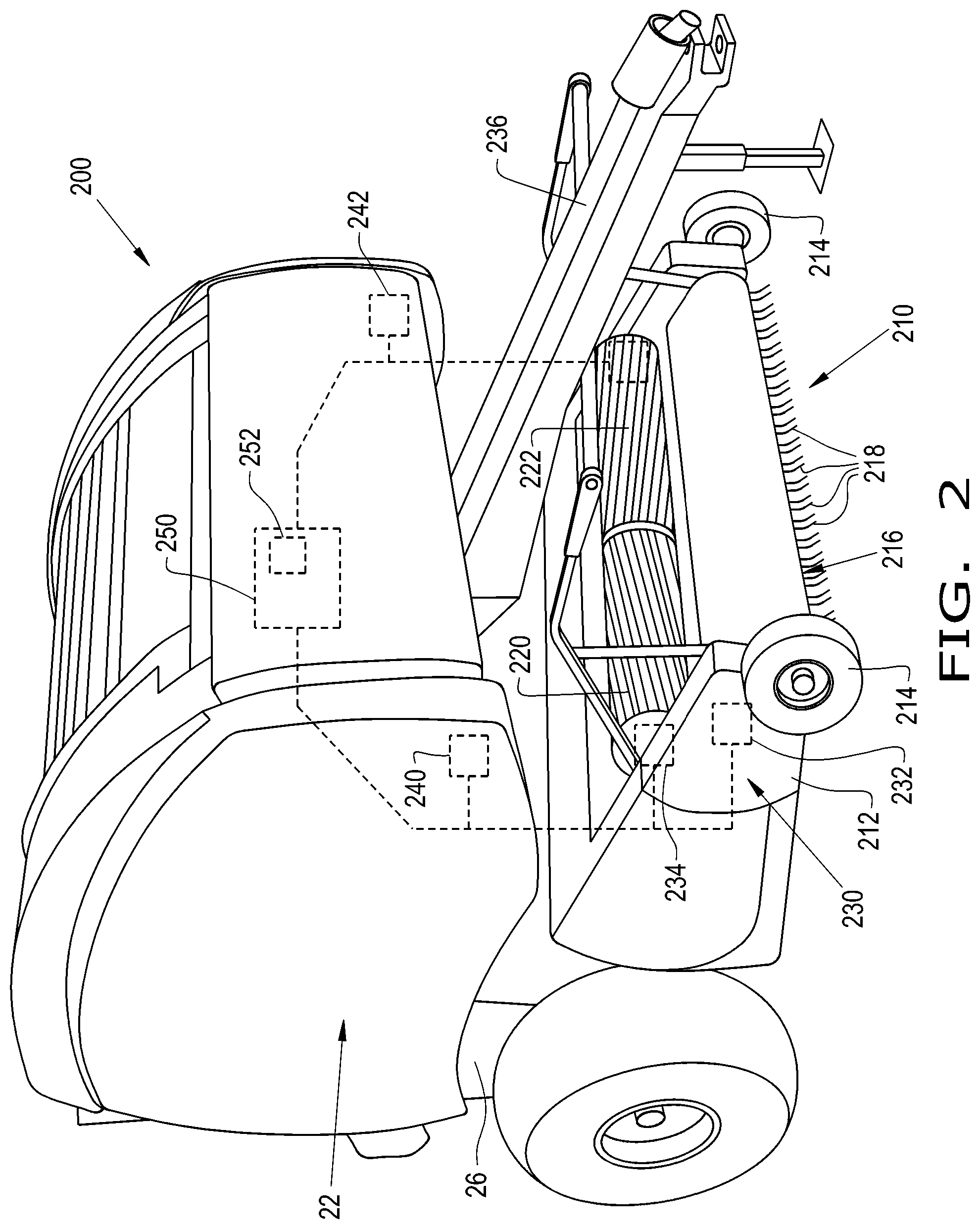 Patent US12302796 Figure 2 – Draper pickup with crop distribution for agricultural baler