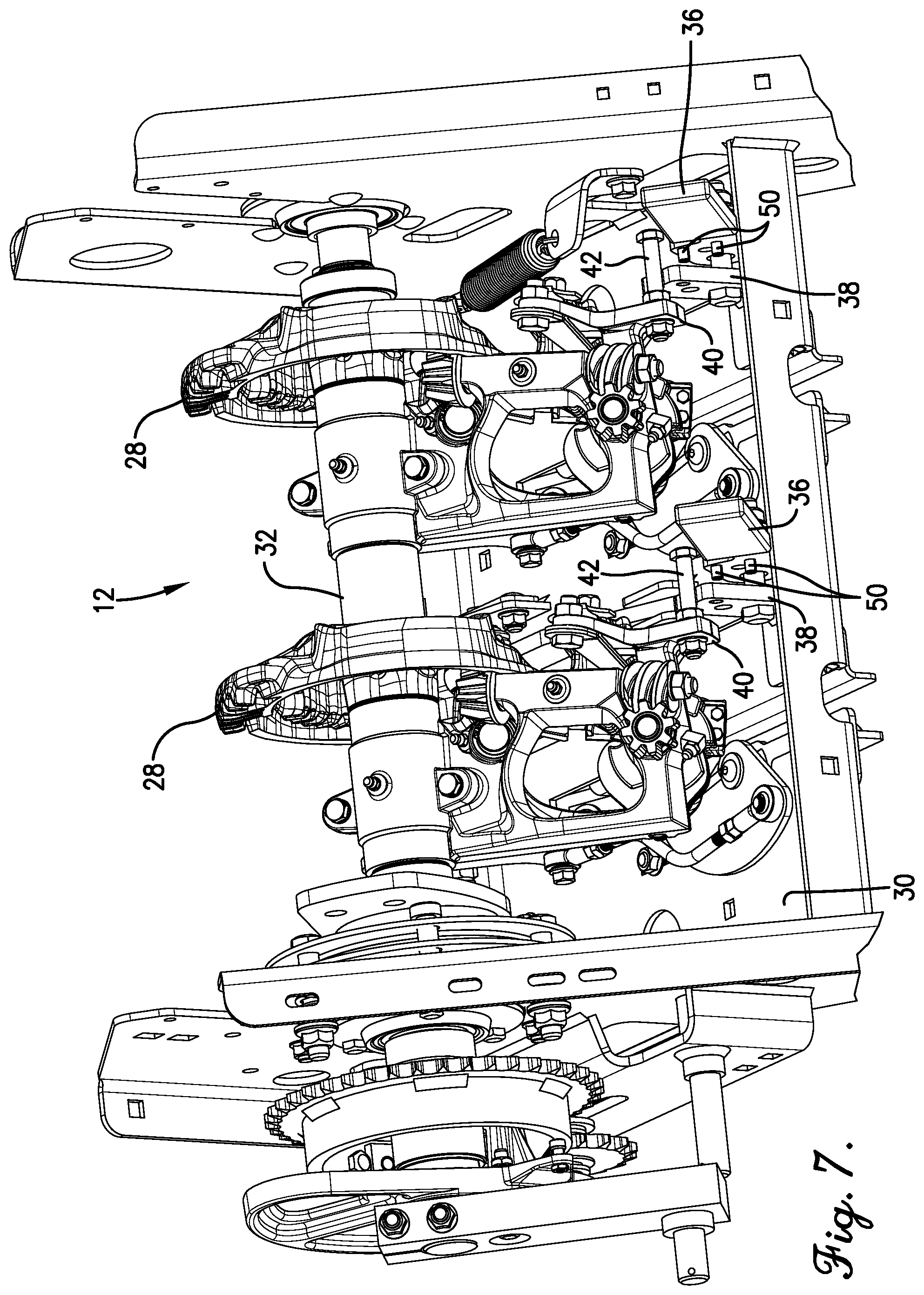 Patent US12302797 Figure 7 – Locking mechanism for knotter assemblies