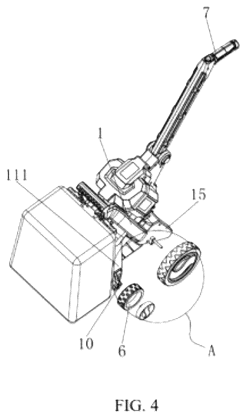 Patent US12302802 Figure 4 – Hand-push leaf suction machine with automatic outage function for toppling