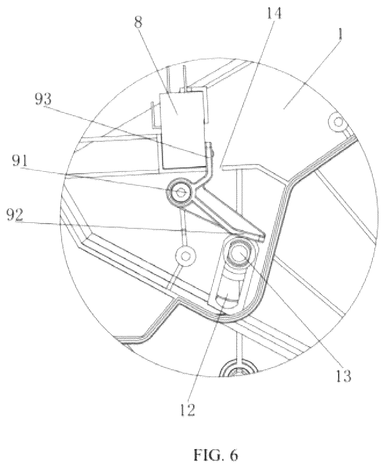 Patent US12302802 Figure 6 – Hand-push leaf suction machine with automatic outage function for toppling