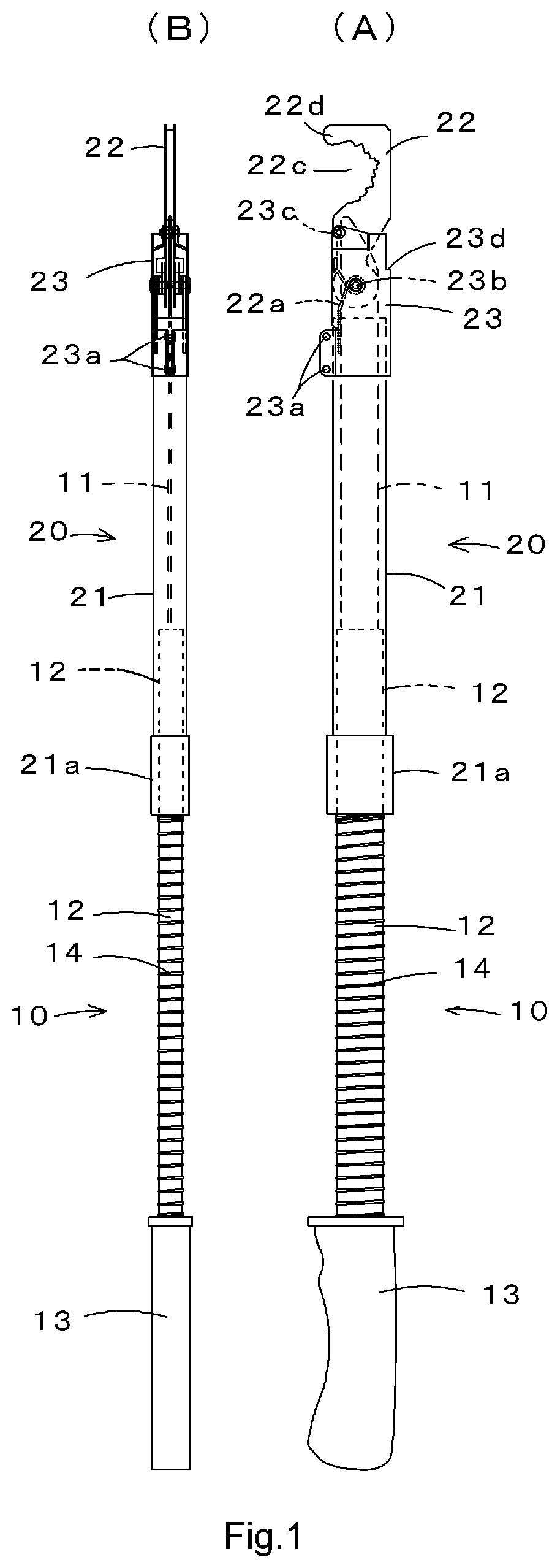 Patent US12302804 Figure 1 – Branch cutting saw