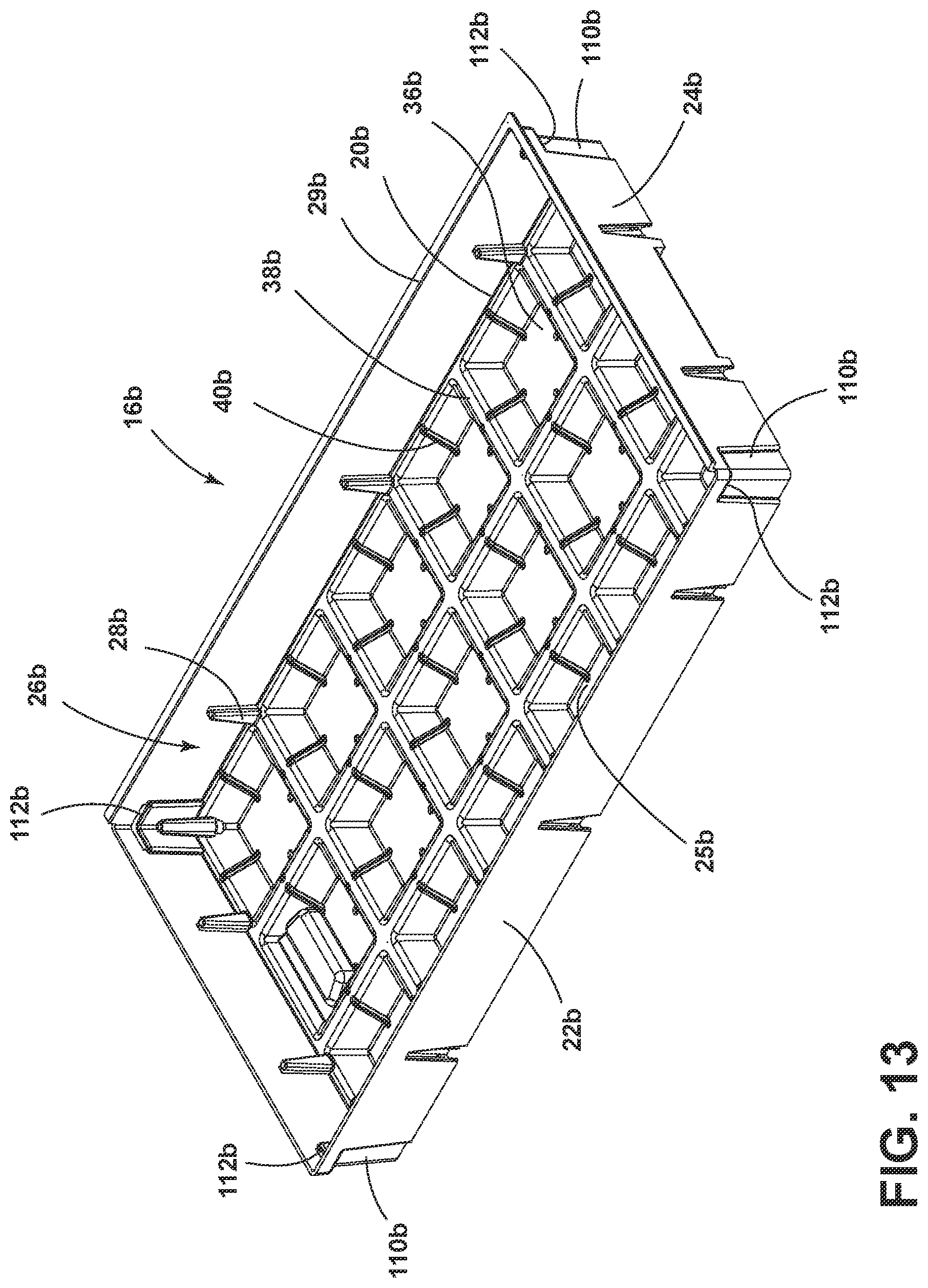 Patent US12302809 Figure 7 – Interlocking modular planting system for roof applications