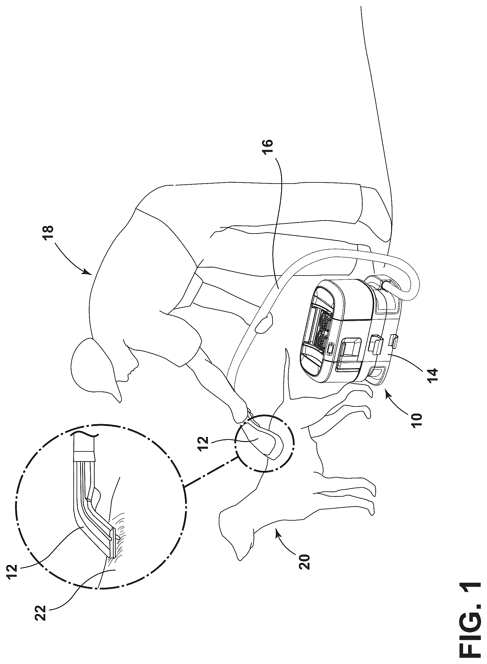 Patent US12302859 — Portable pet grooming system — Figure 1