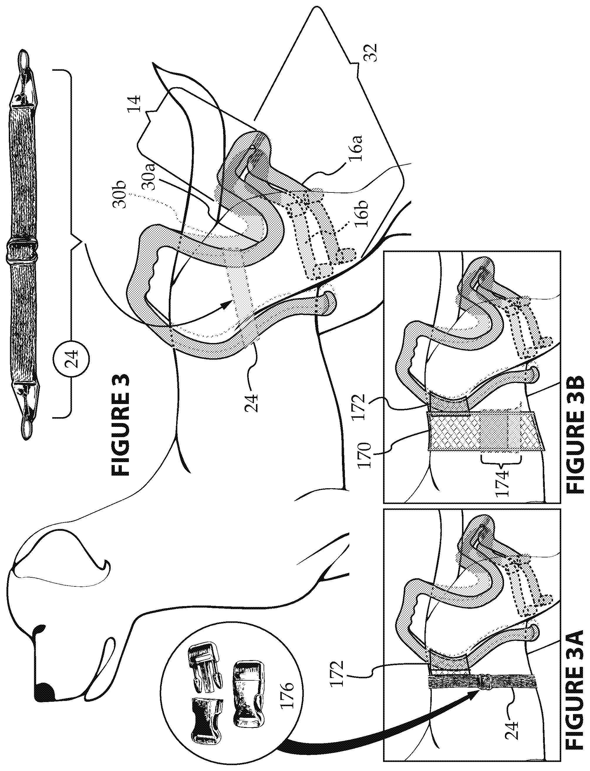 Patent US12302863 Figure 3 – Quick attach/detach form-fitting pet potty handle with rapid-deploy/disposable waste receptacle/bag and method for using same