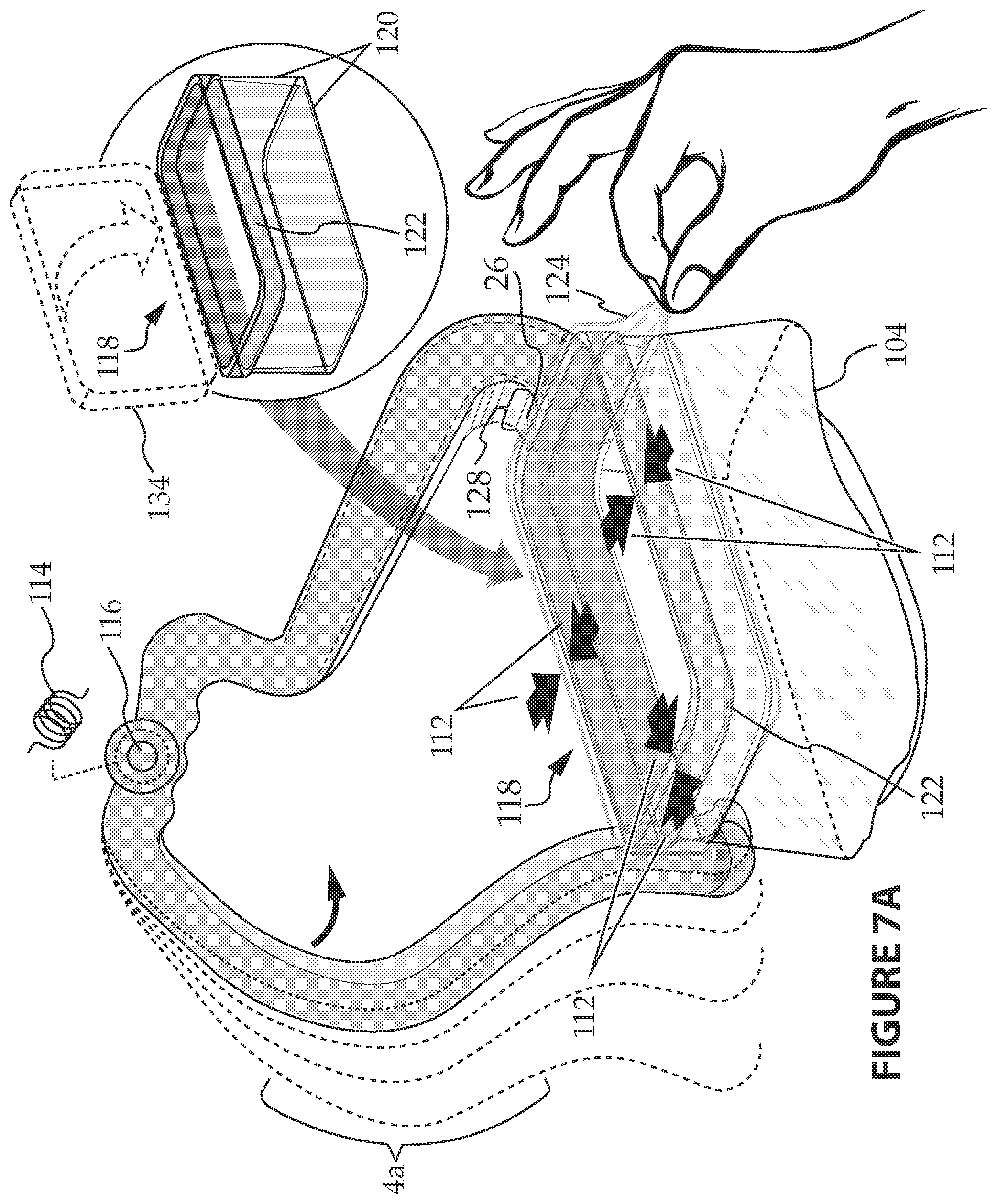 Patent US12302863 Figure 8 – Quick attach/detach form-fitting pet potty handle with rapid-deploy/disposable waste receptacle/bag and method for using same