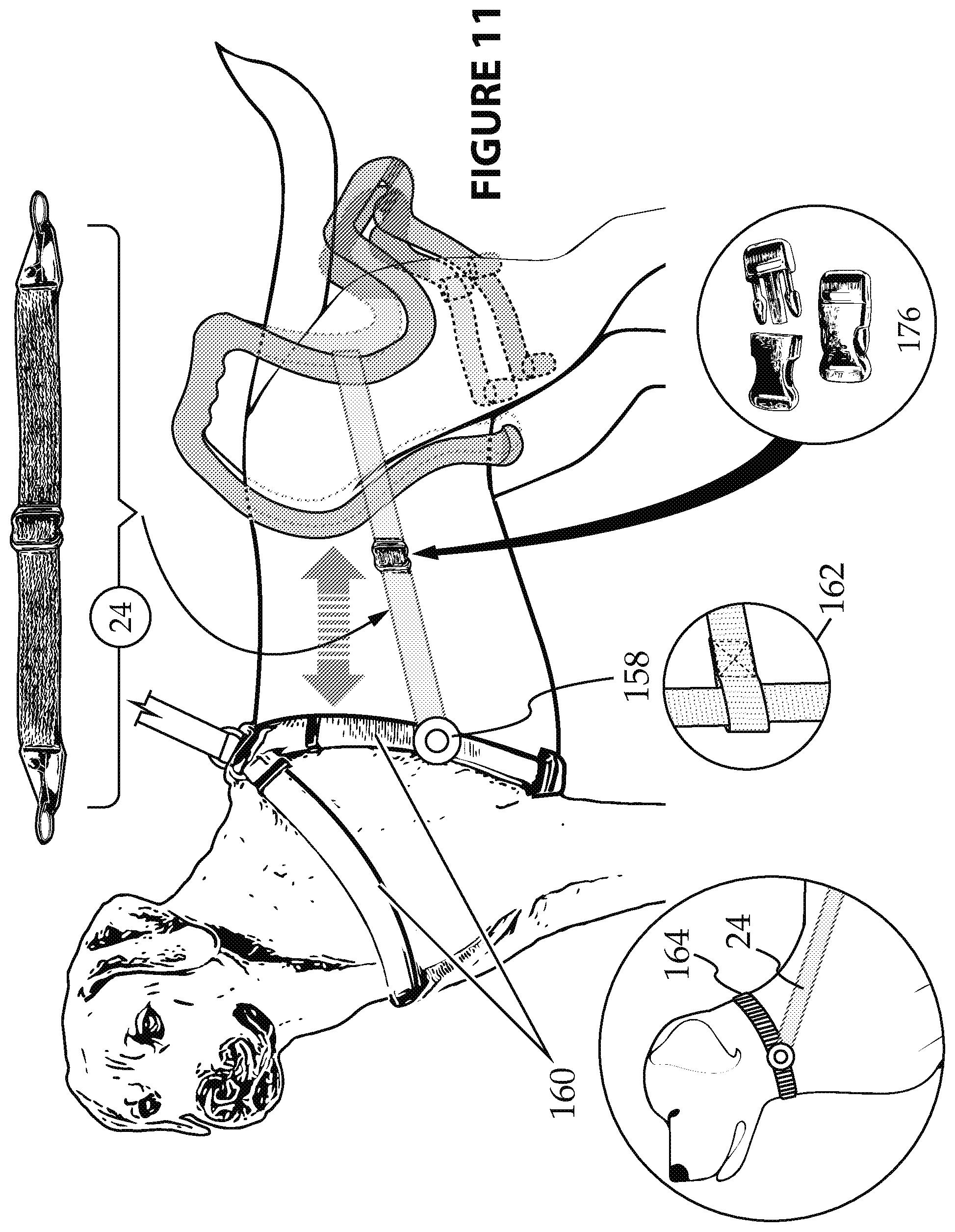 Patent US12302863 Figure 11 – Quick attach/detach form-fitting pet potty handle with rapid-deploy/disposable waste receptacle/bag and method for using same