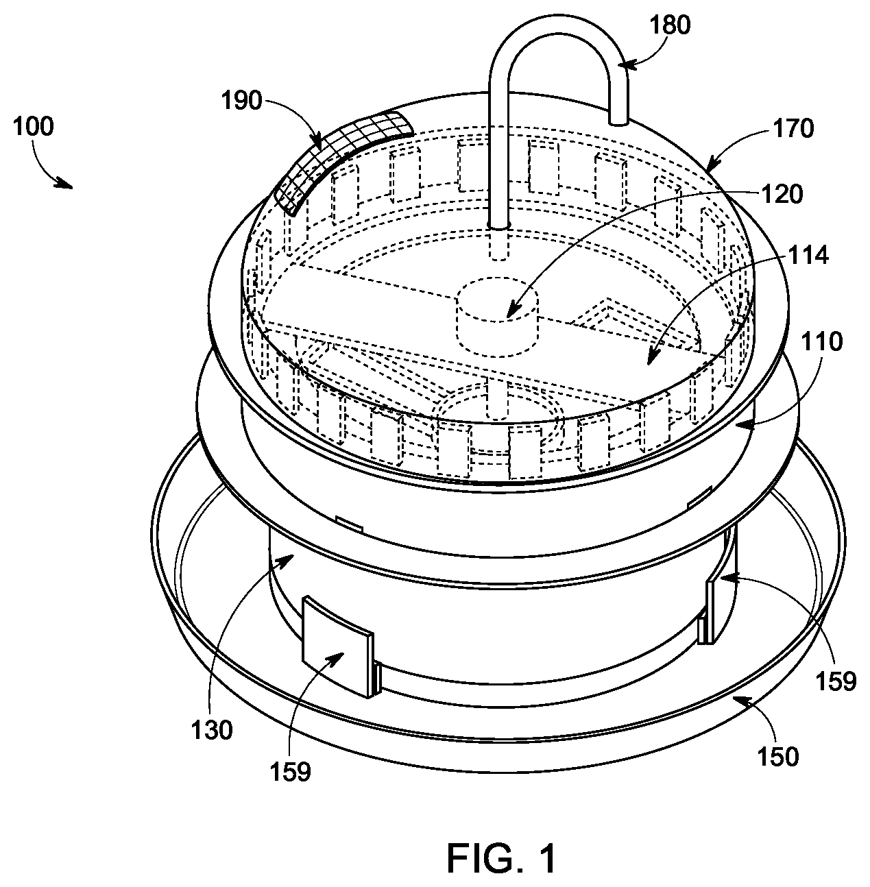 Patent US12302886 Figure 1 – Rotary insect trap