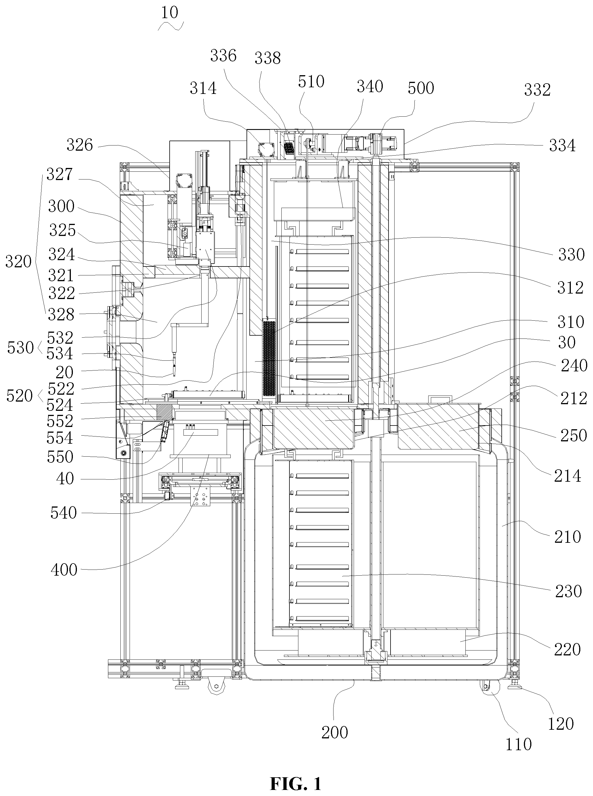 Patent US12302896 Figure 1 – Automatic biological sample library