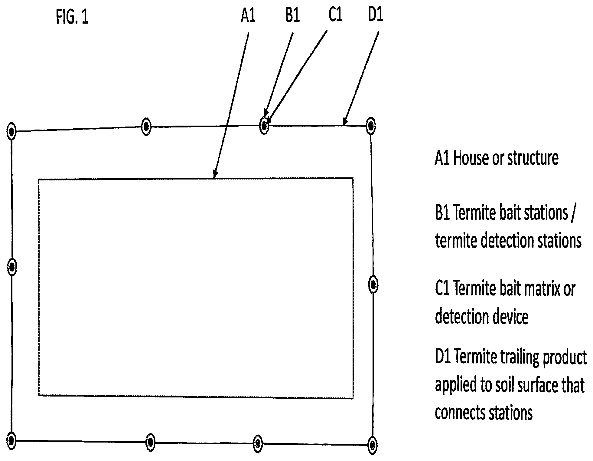 Patent US12302898 Figure 1 – Termite trailing and recruitment product and process