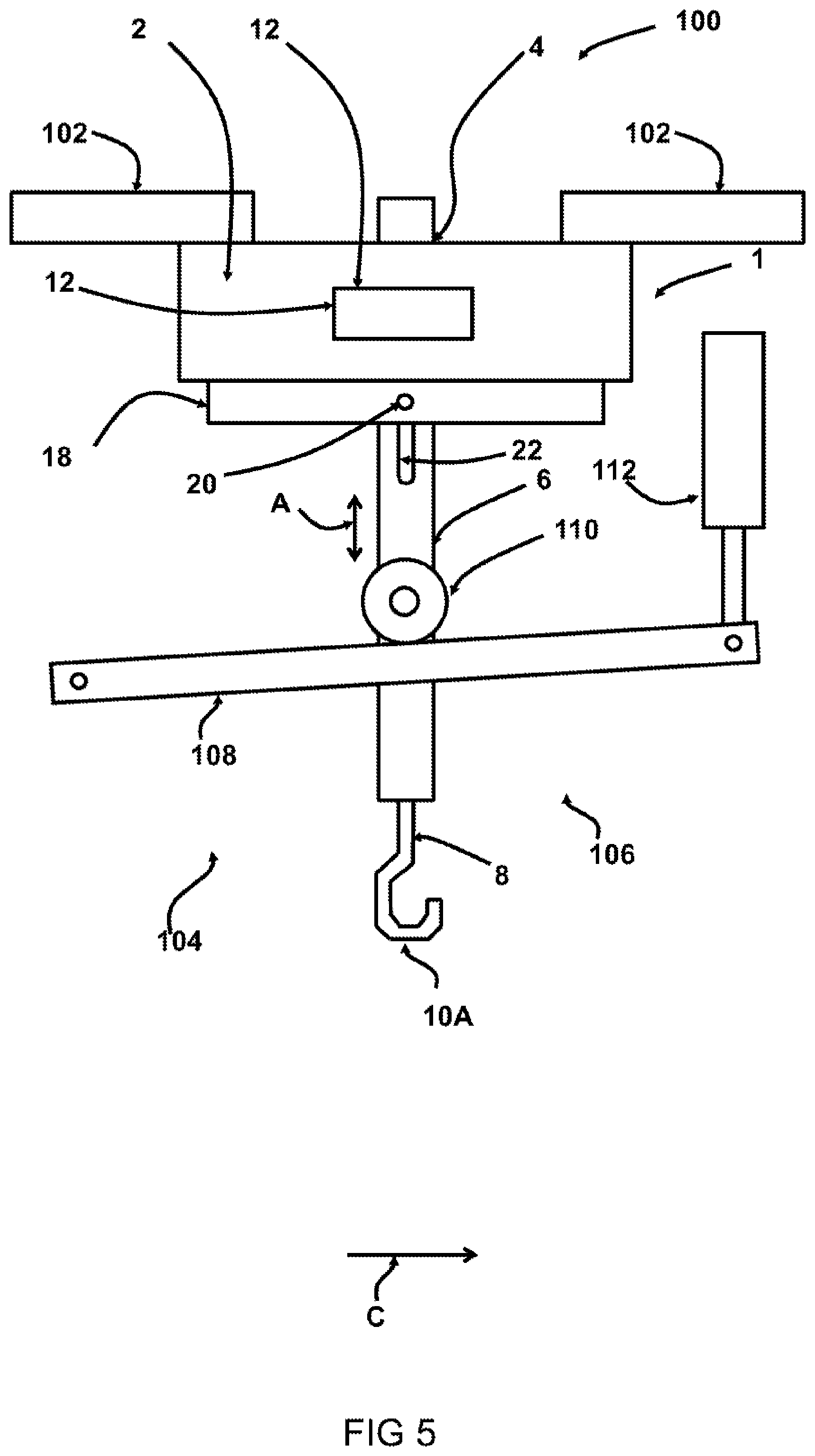 Patent US12302913 Figure 5 – Height adjustable poultry shackle