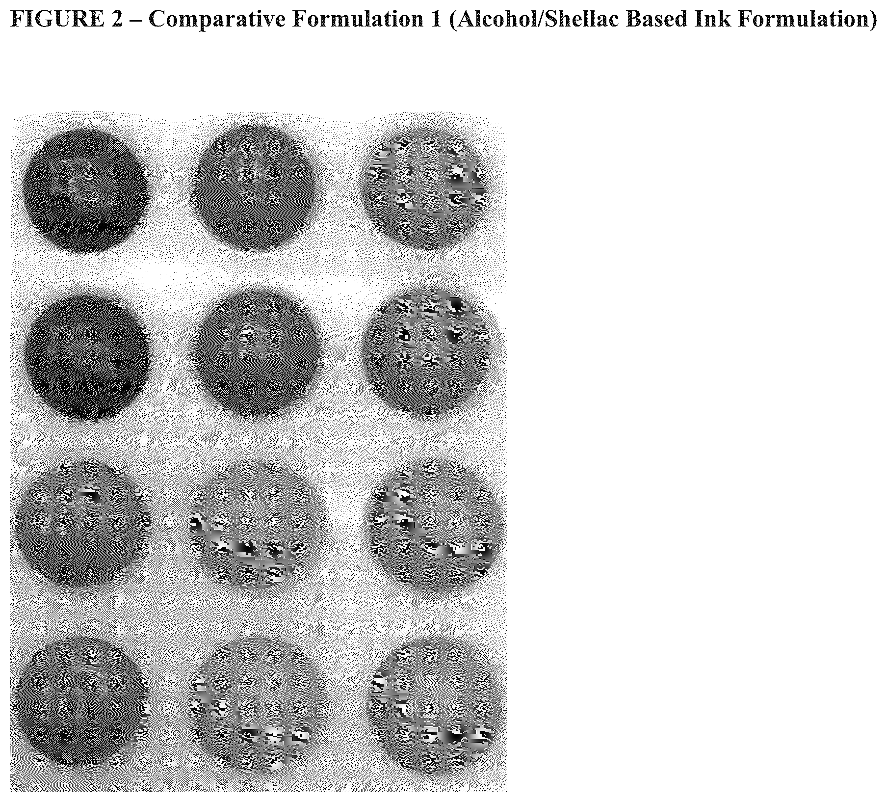 Patent US12302921 Figure 2 – Edible ink formulations including calcium carbonate