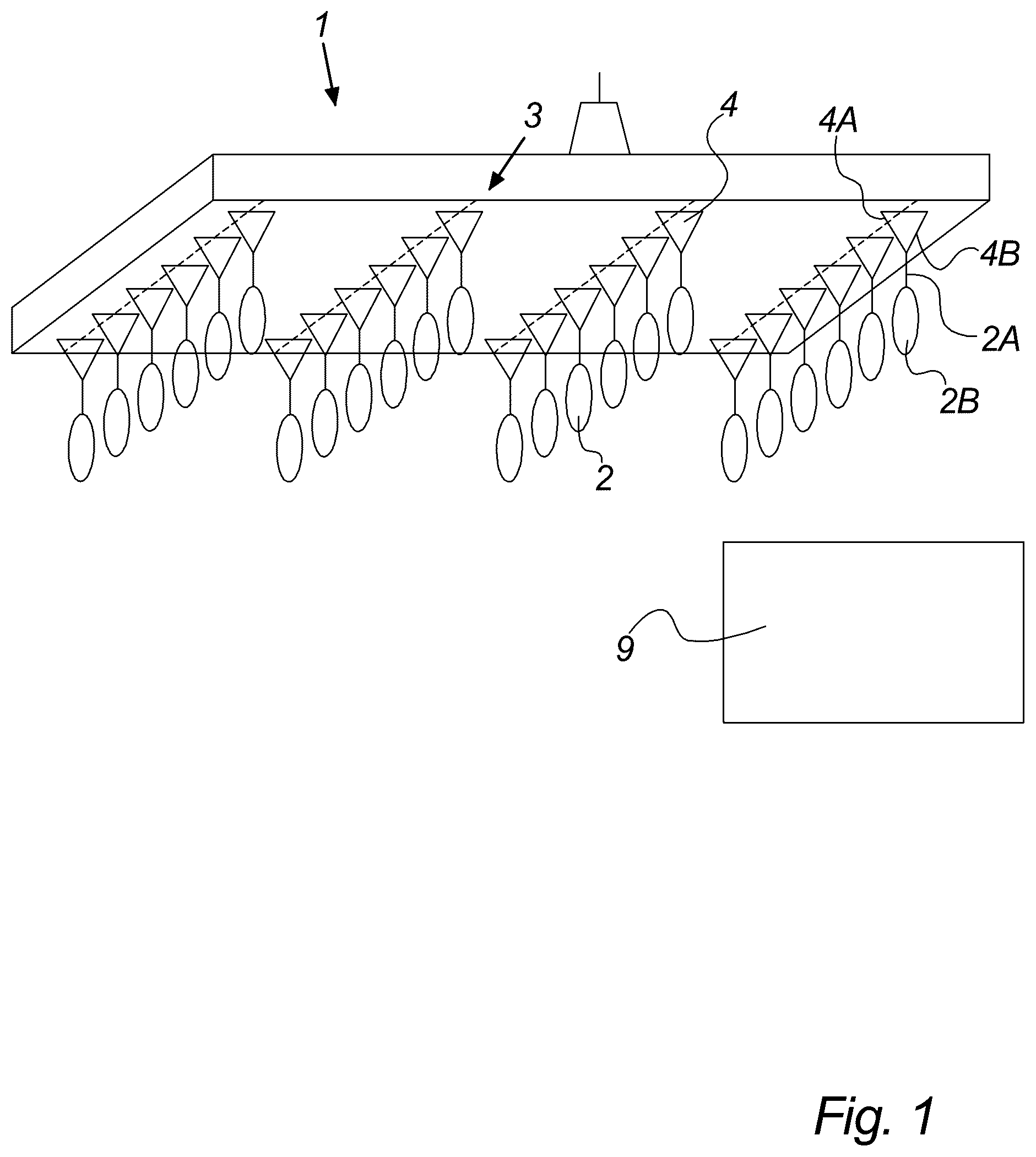 Patent US12302923 Figure 1 – Production facility and method for control of weight of coating material on an ice cream product