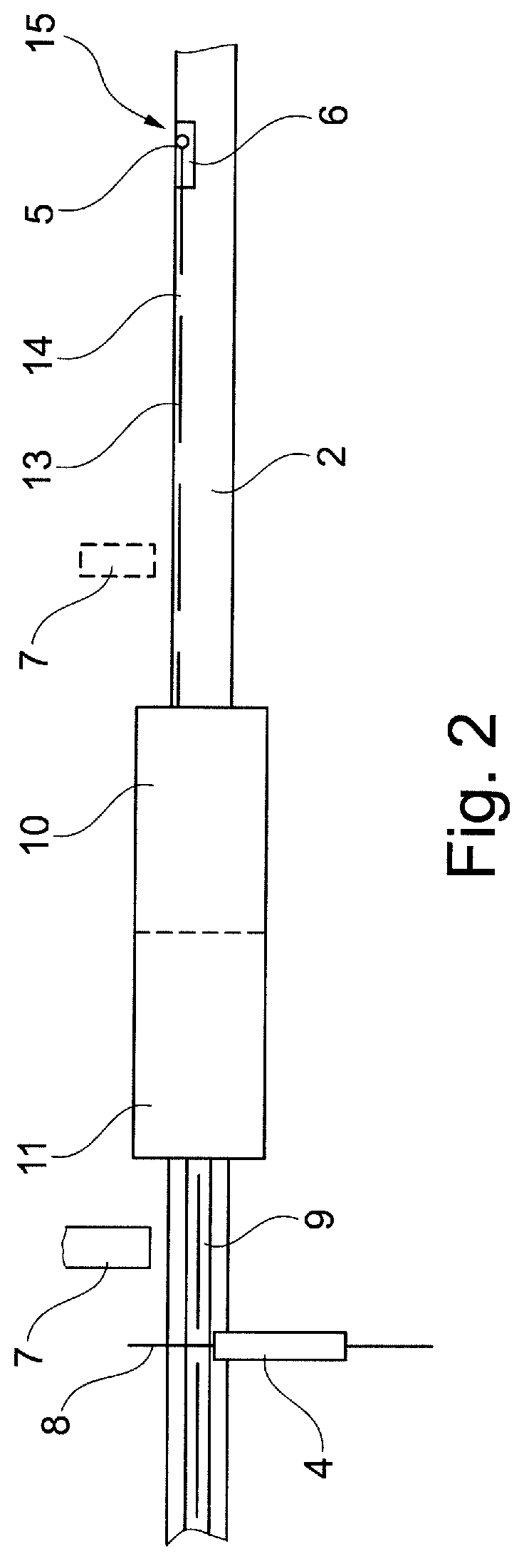 Patent US12302941 Figure 2 – Production machine for producing rod-shaped products from an endless strand of a strip adhesively bonded to form a tube