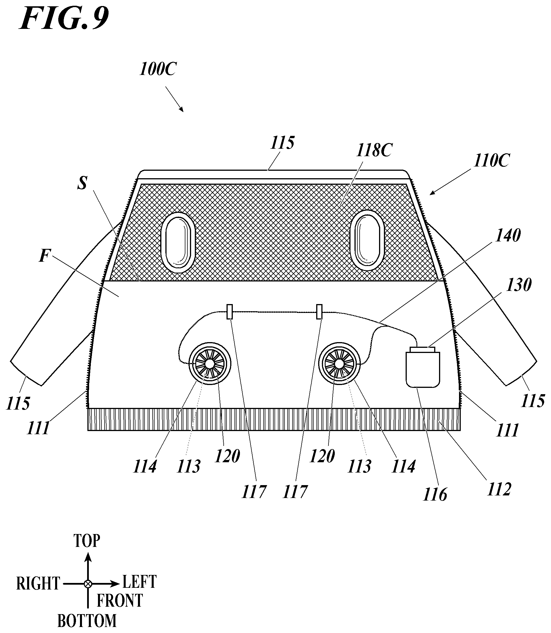 Patent US12302958 Figure 9 – Body of air-conditioning garment and air- conditioning garment
