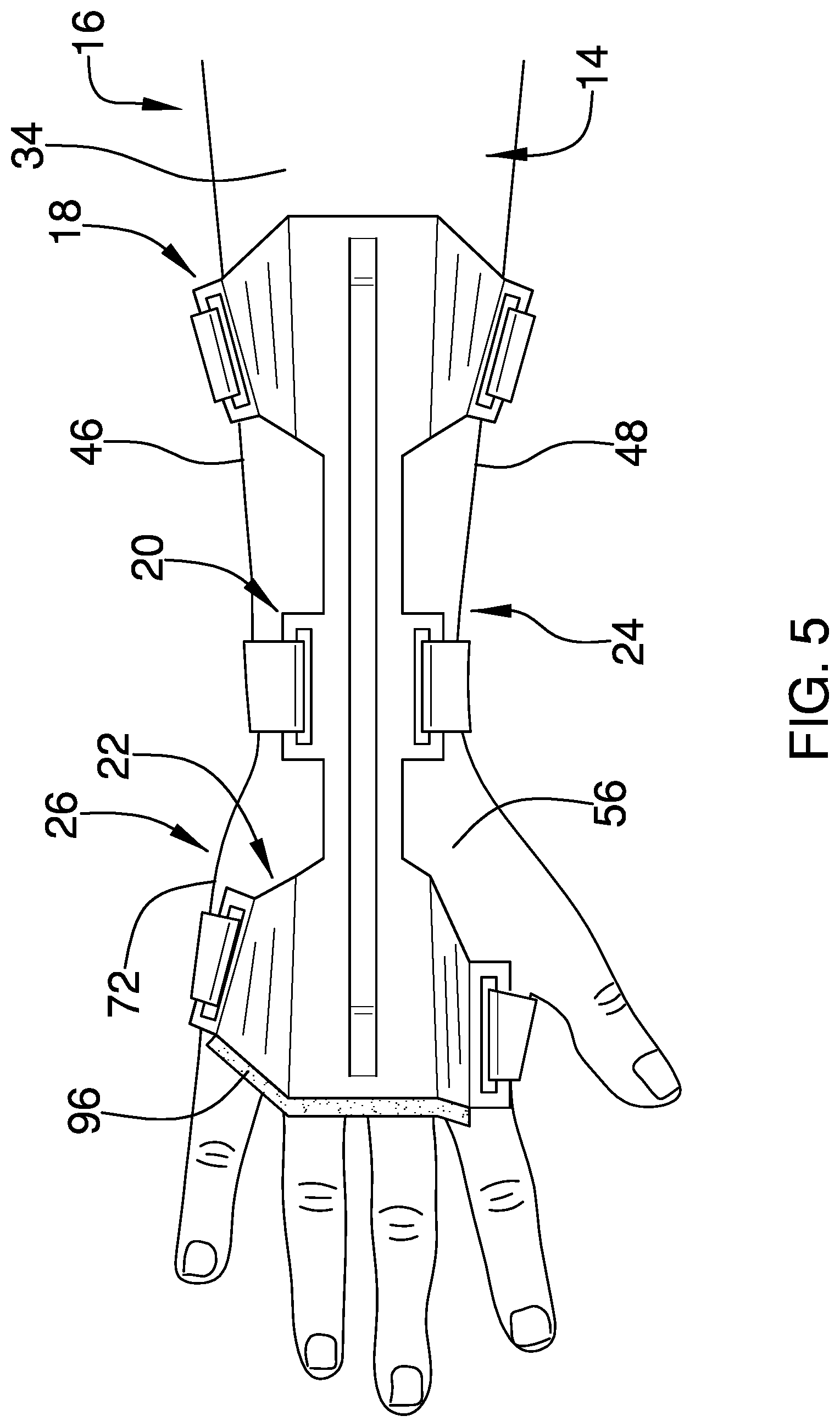Patent US12302961 Figure 5 – Bowling wrist brace device