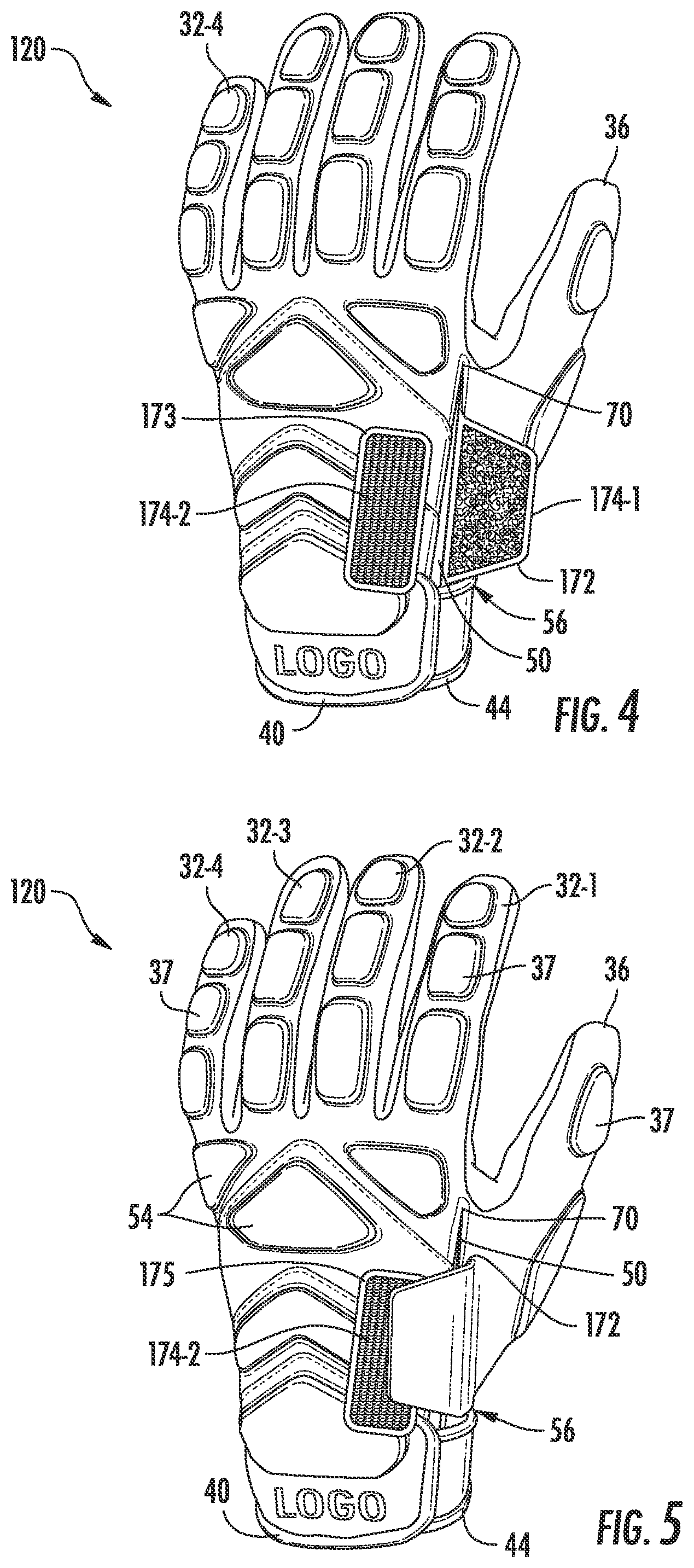 Patent US12302966 Figure 2 – Sports glove