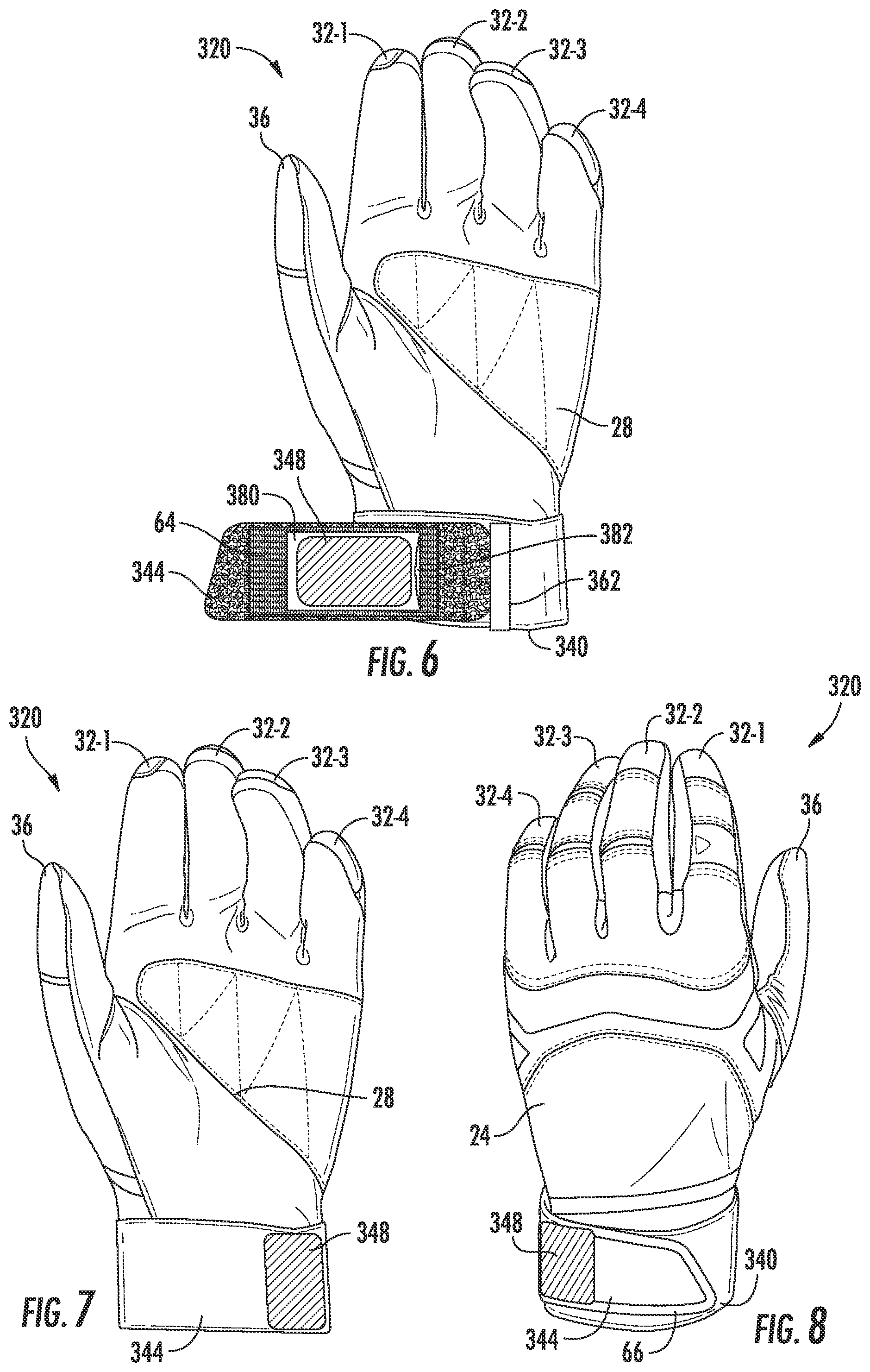 Patent US12302966 Figure 3 – Sports glove